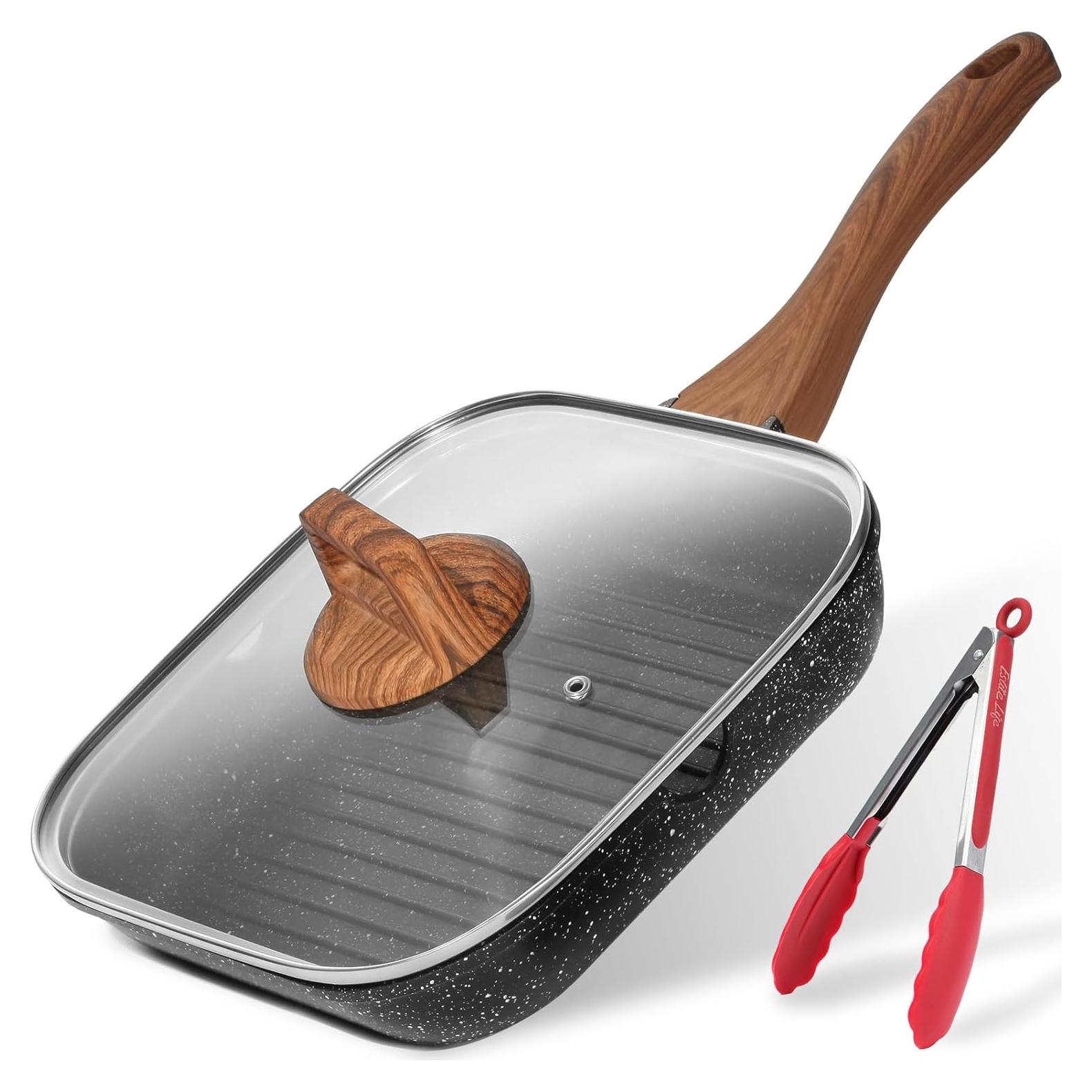 Sartén Grill Antiadherente ESLITE LIFE 24 cm con Tapa