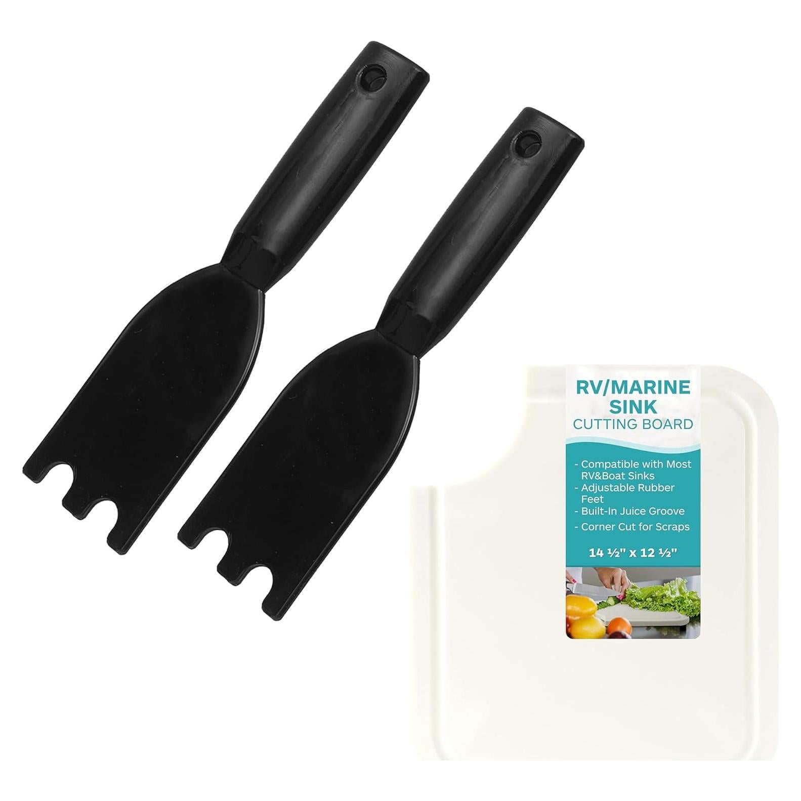 Juego de 2 raspadores para parrilla George Foreman + tabla de cortar
