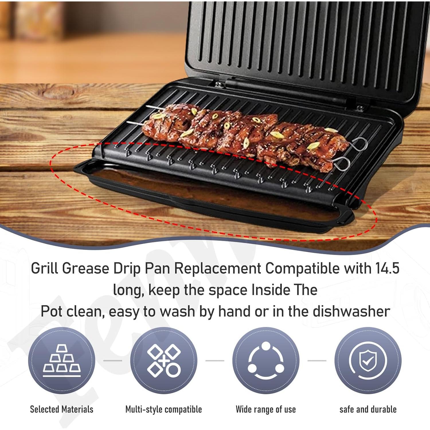 Bandeja de Goteo para Parrilla George Foreman 36.83 cm - 2 Pcs