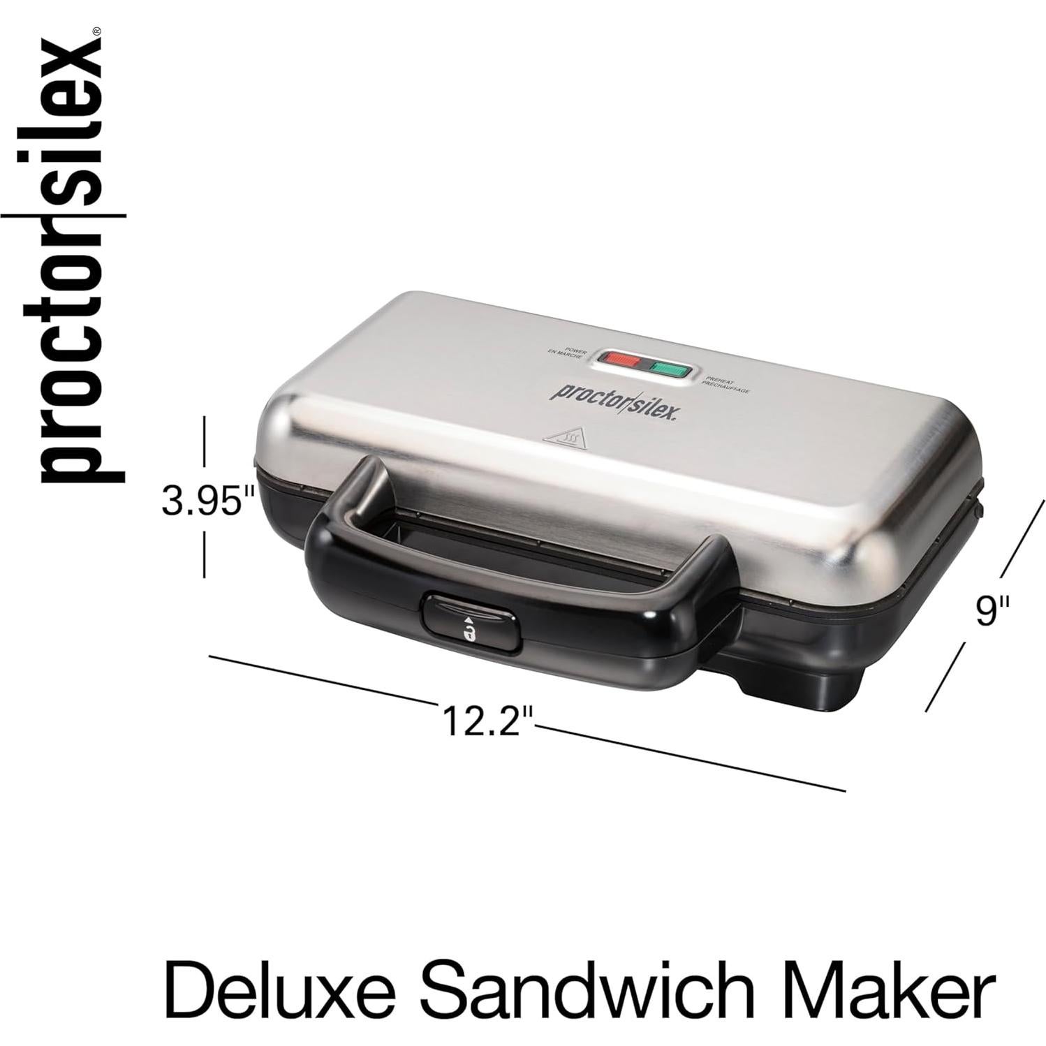 Hacedor de Sándwiches Proctor Silex Deluxe Acero Inoxidable 700W