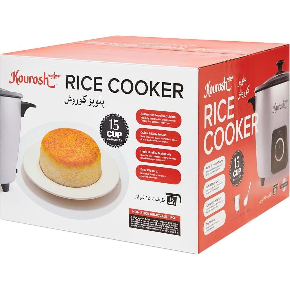 Olla Arrocera Automática YEDI KOUROSH 15 Tazas Acero Inoxidable