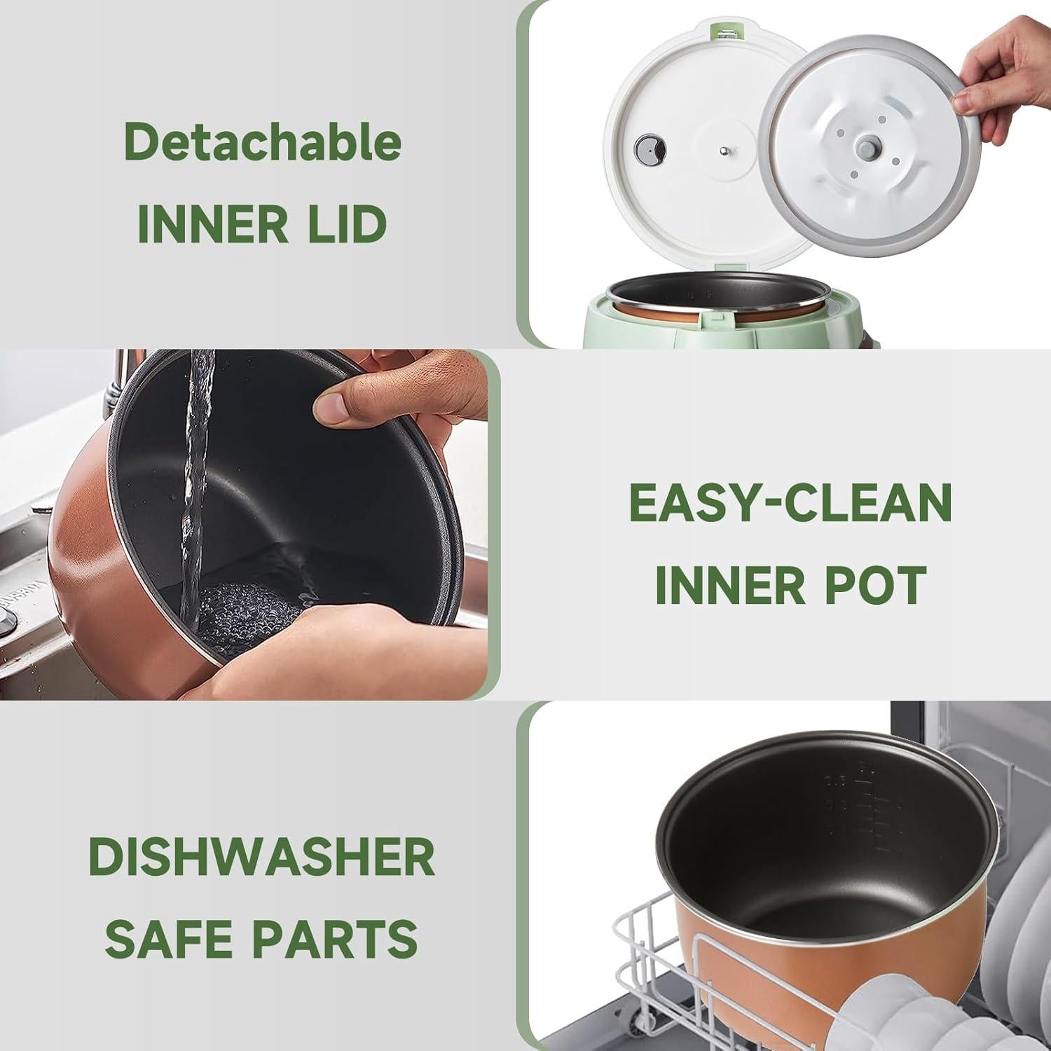 Olla Arrocera Eléctrica TMABSOE TH-1.6L 6 Tazas Verde