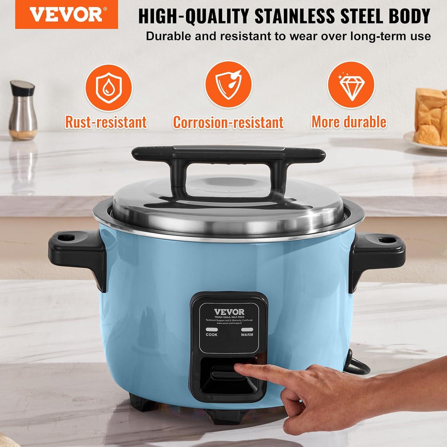 Cocedor de Arroz Comercial VEVOR 10L 50 Tazas Antiadherente