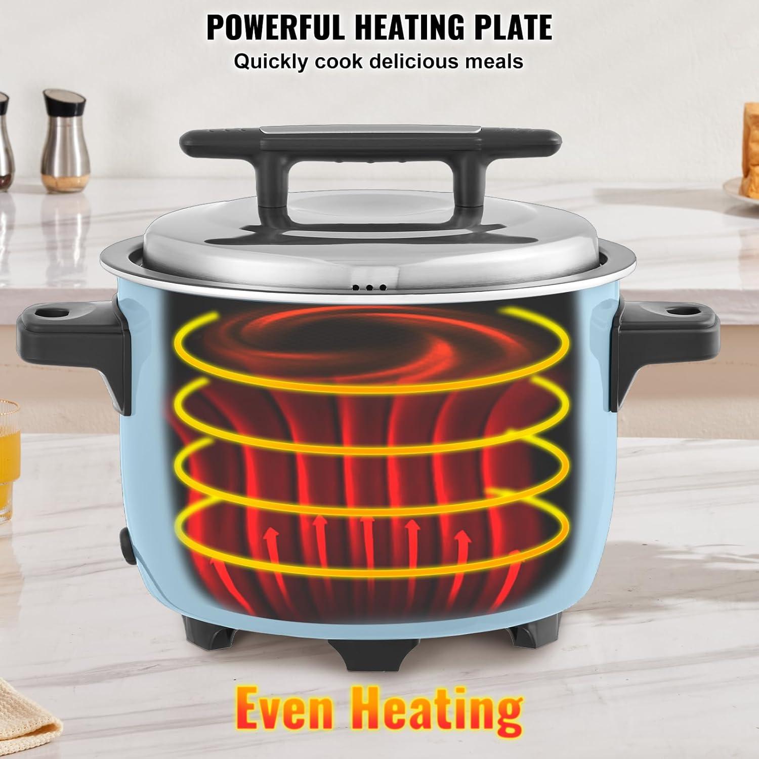 Cocedor de Arroz Comercial VEVOR 10L 50 Tazas Antiadherente