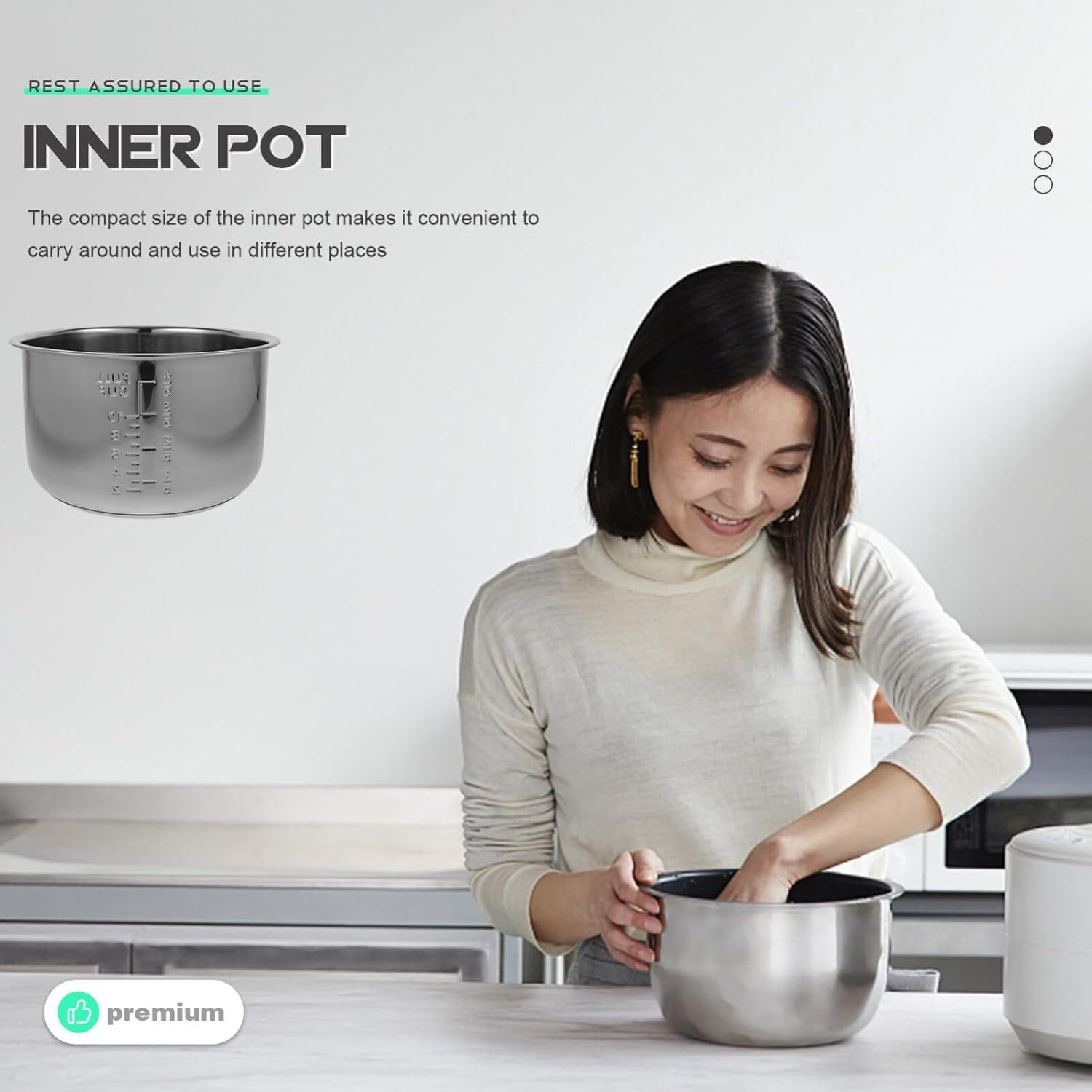 Olla Arrocera Interior Cabilock 5L Acero Inoxidable Plata