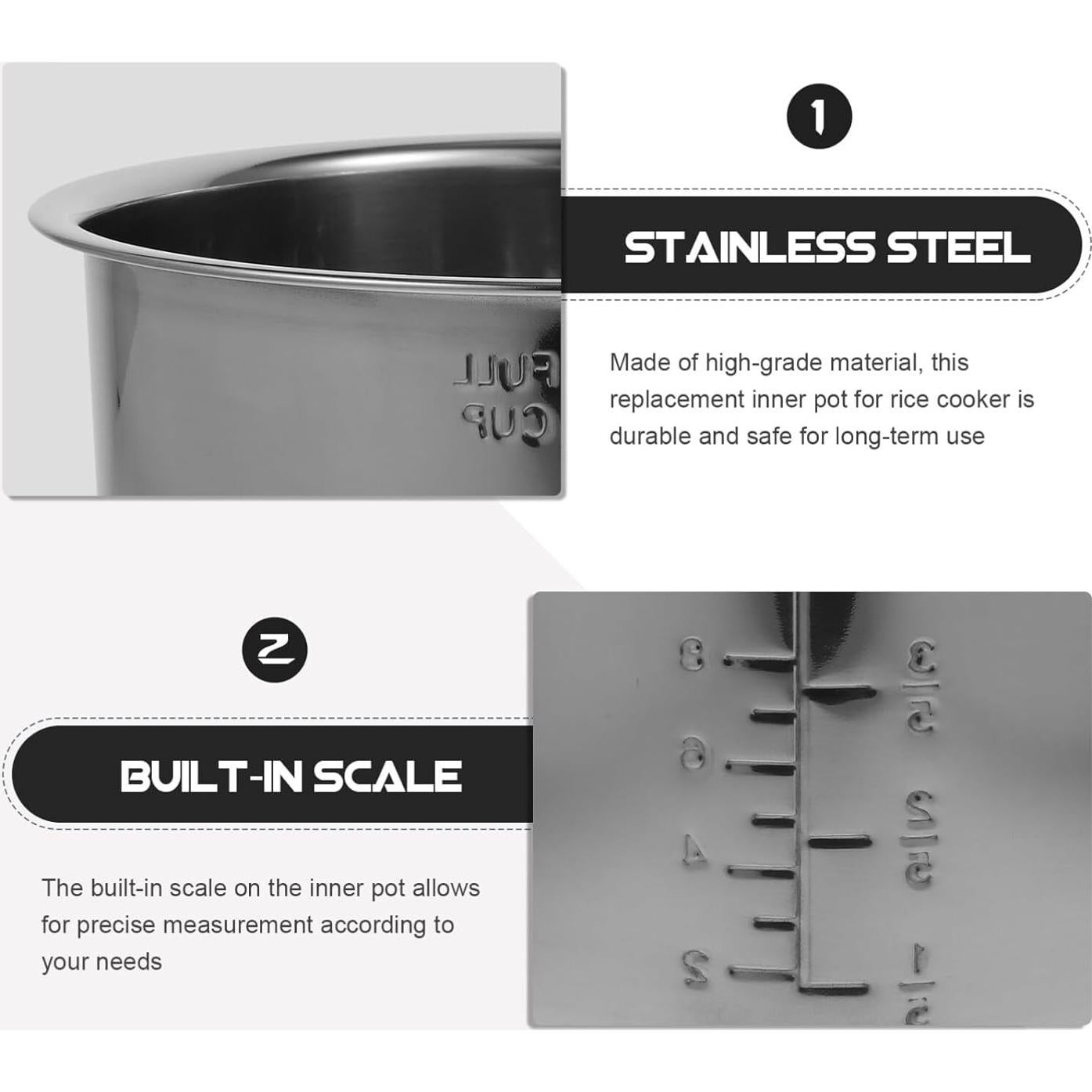 Olla Arrocera Interior Cabilock 5L Acero Inoxidable Plata