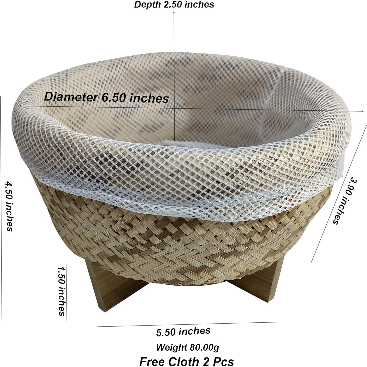 Cesta de Vapor de Arroz Pegajoso de Bambú 16.5 cm - Hecha a Mano