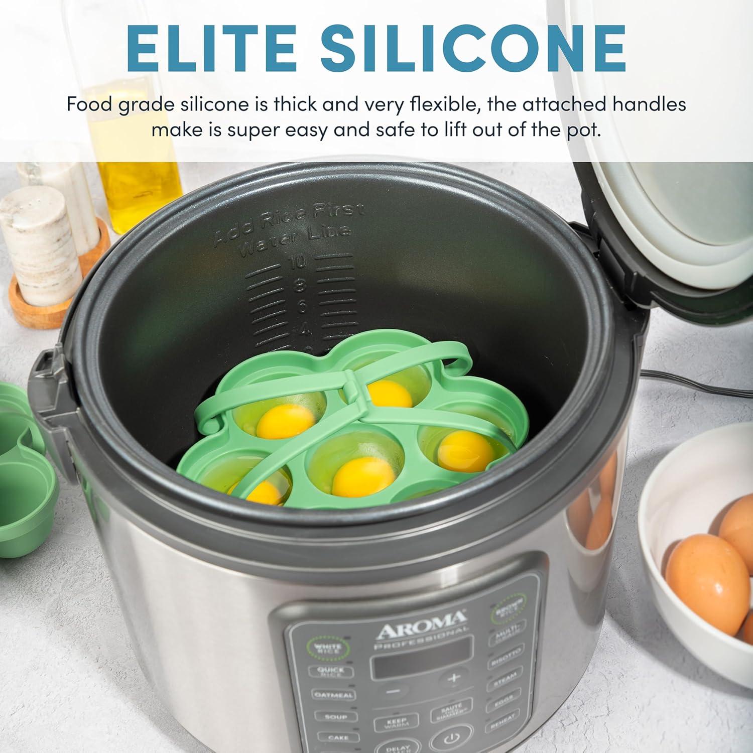 Molde de Huevos de Silicona Aroma con Tapa y 7 Cavidades