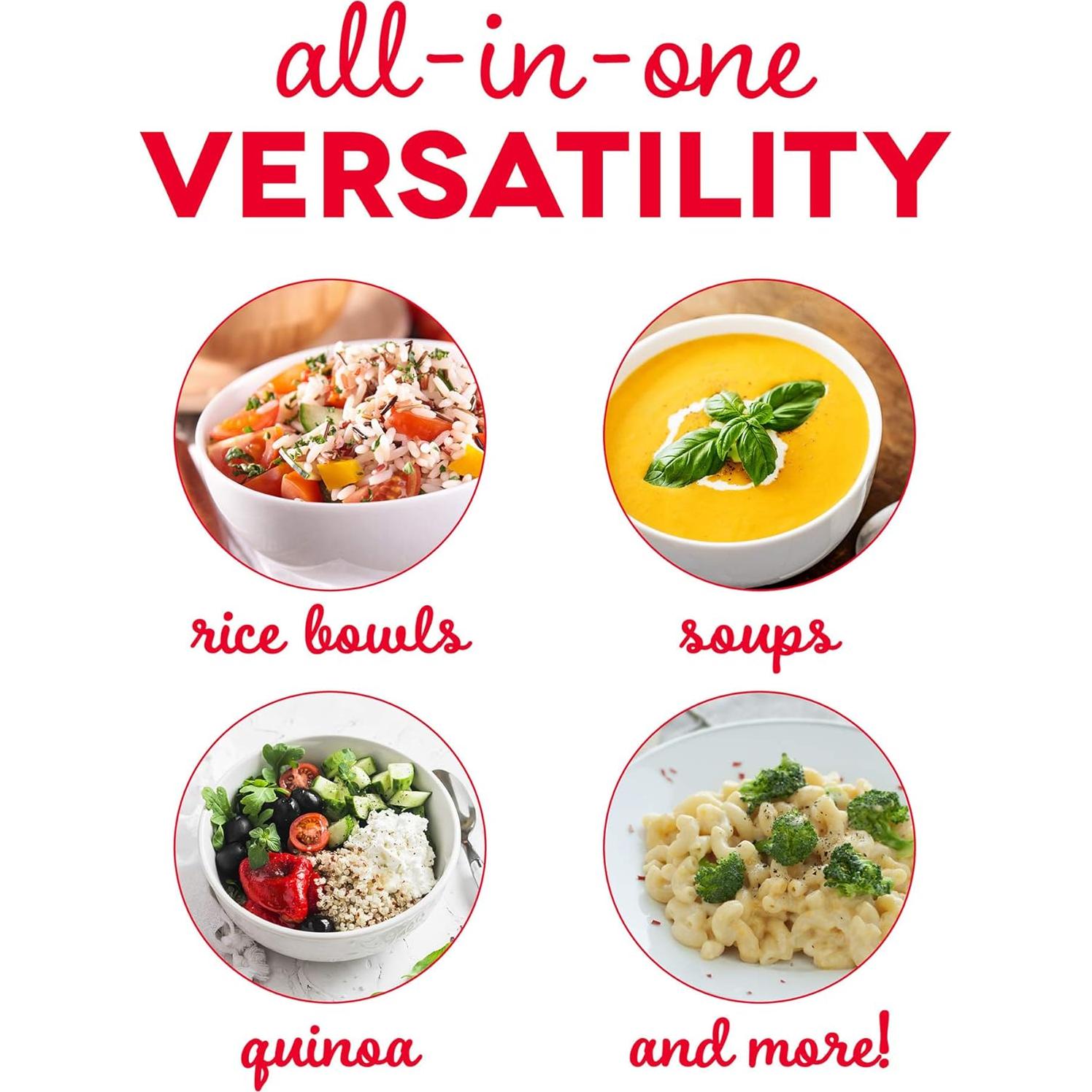 Cocedor de Arroz y Plancha Mini Maker Dash Rojo 2 Tazas