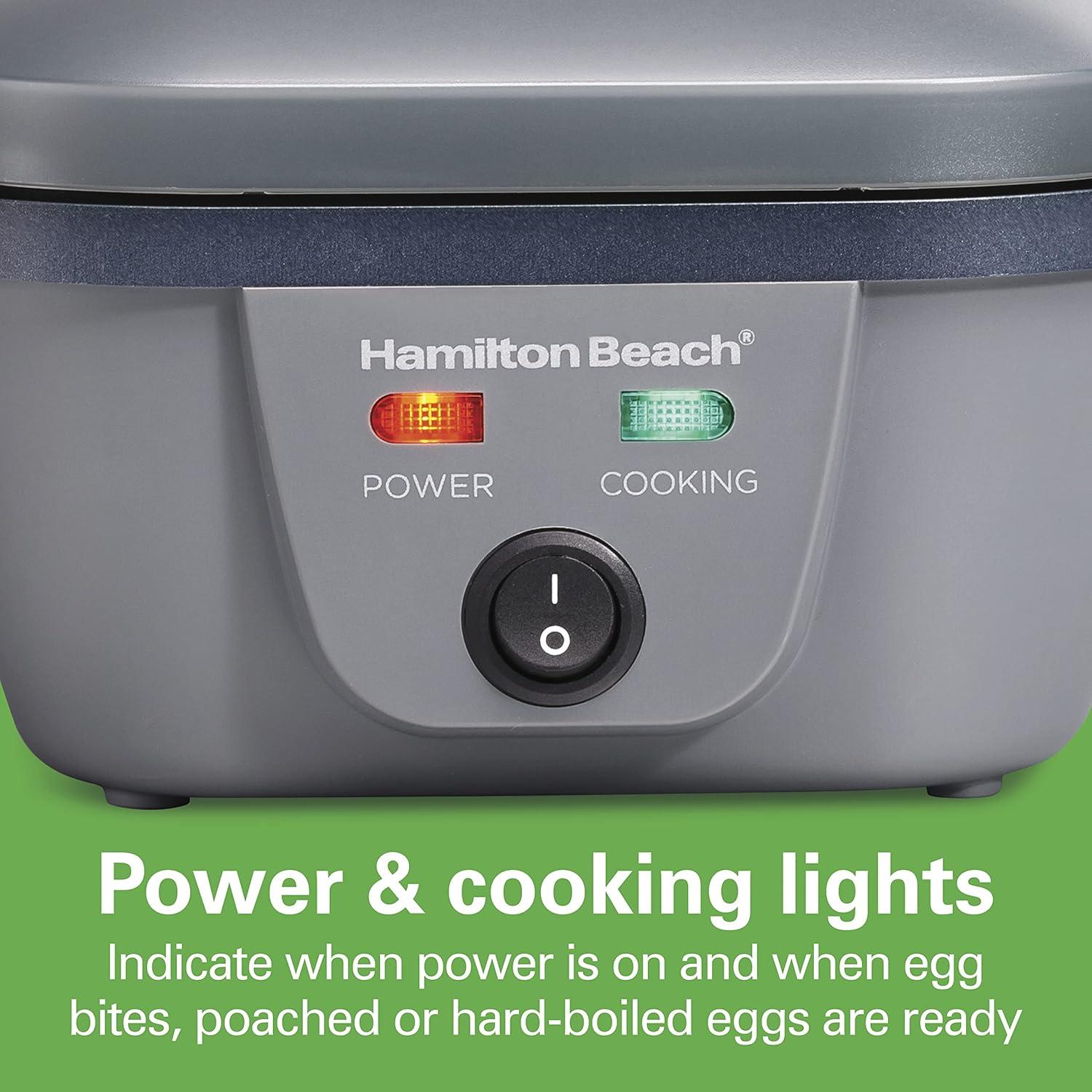 Cocedor de Huevos Eléctrico Hamilton Beach 6 en 1 Gris 25510