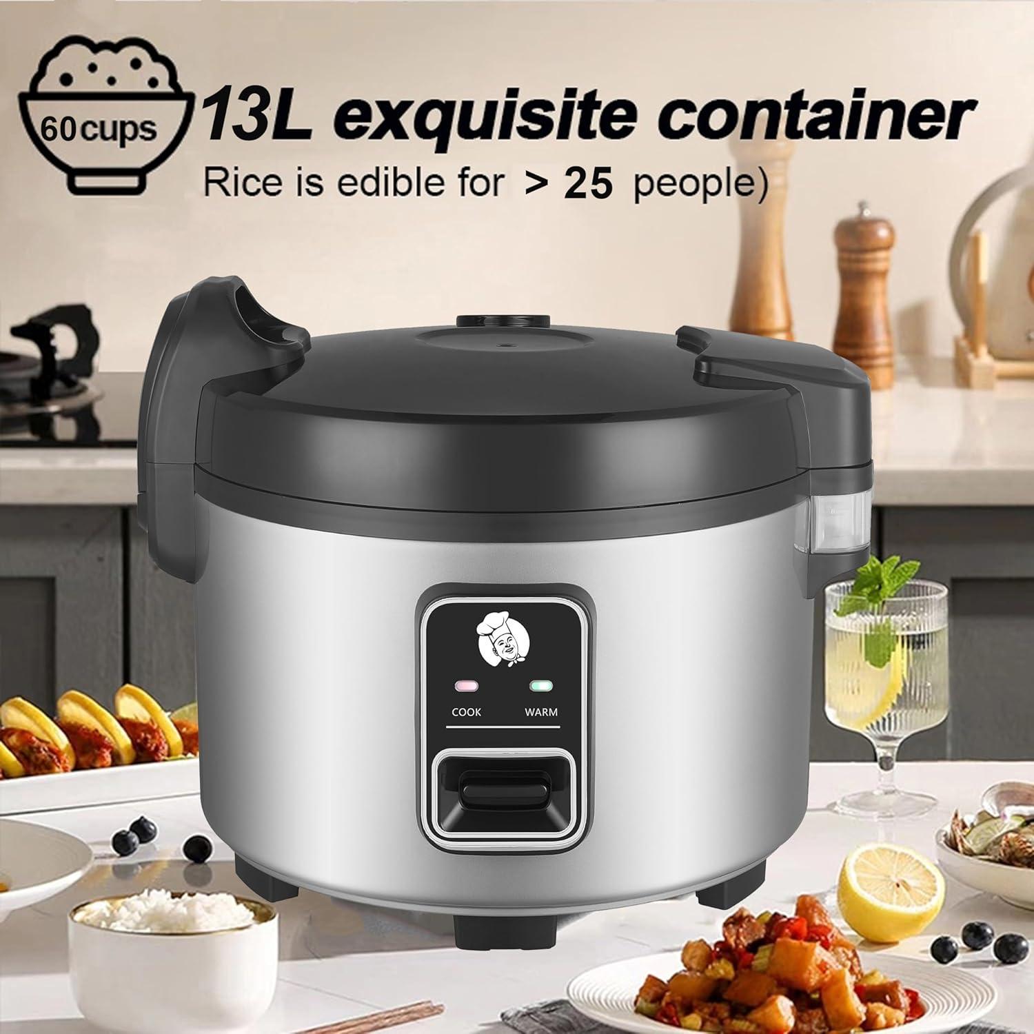 Cocedor de Arroz Comercial DAZITN 13L 60 Tazas Cocido Automático