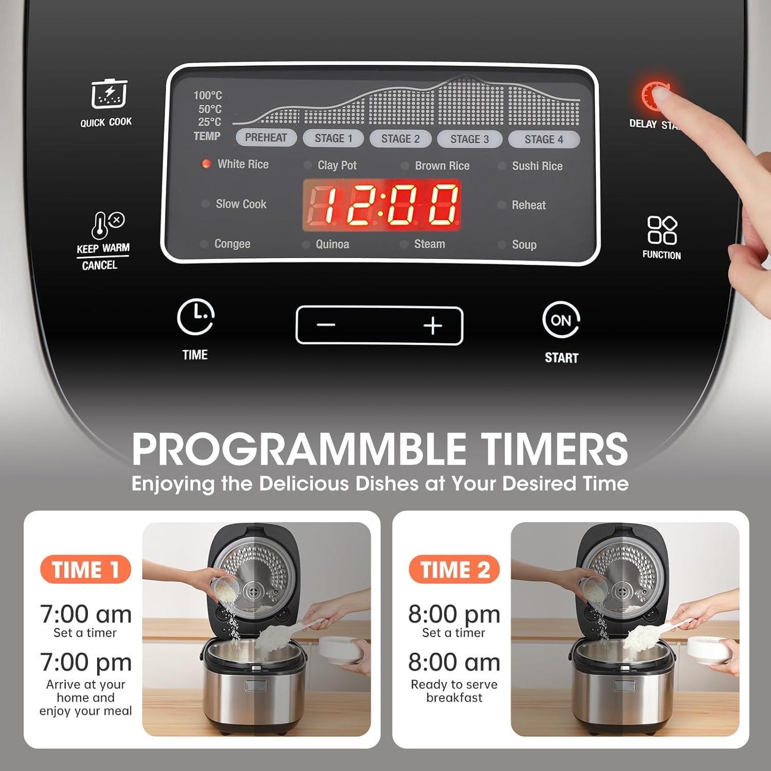 Olla Arrocera Eléctrica Oshenic 10 Tazas Inducción 1050W