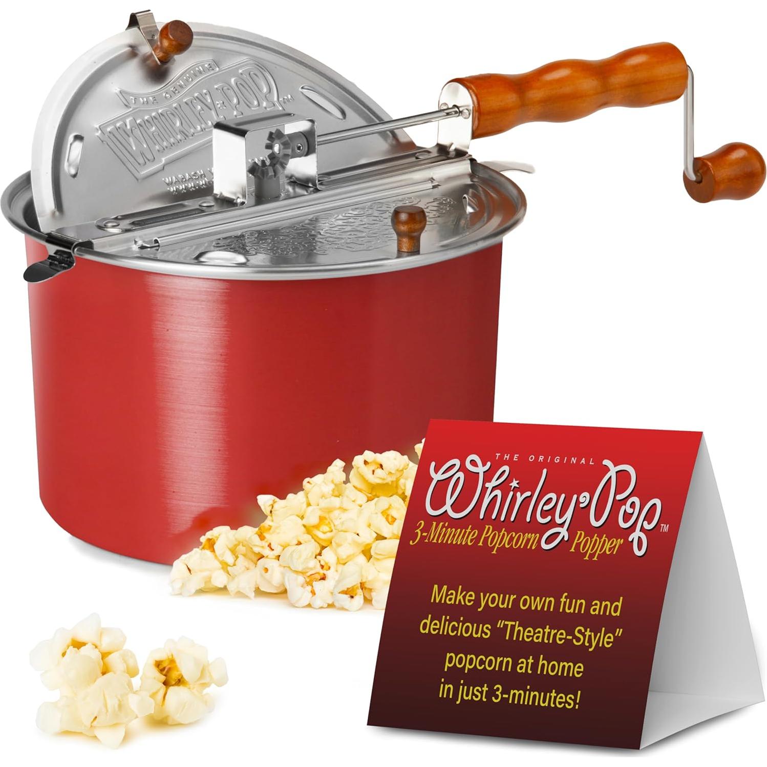 Whirley-Pop Popcorn Popper Acero Inoxidable 8 Cuartos