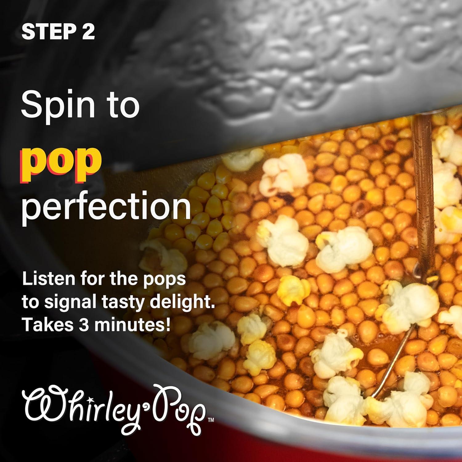 Whirley-Pop Popcorn Popper Acero Inoxidable 8 Cuartos