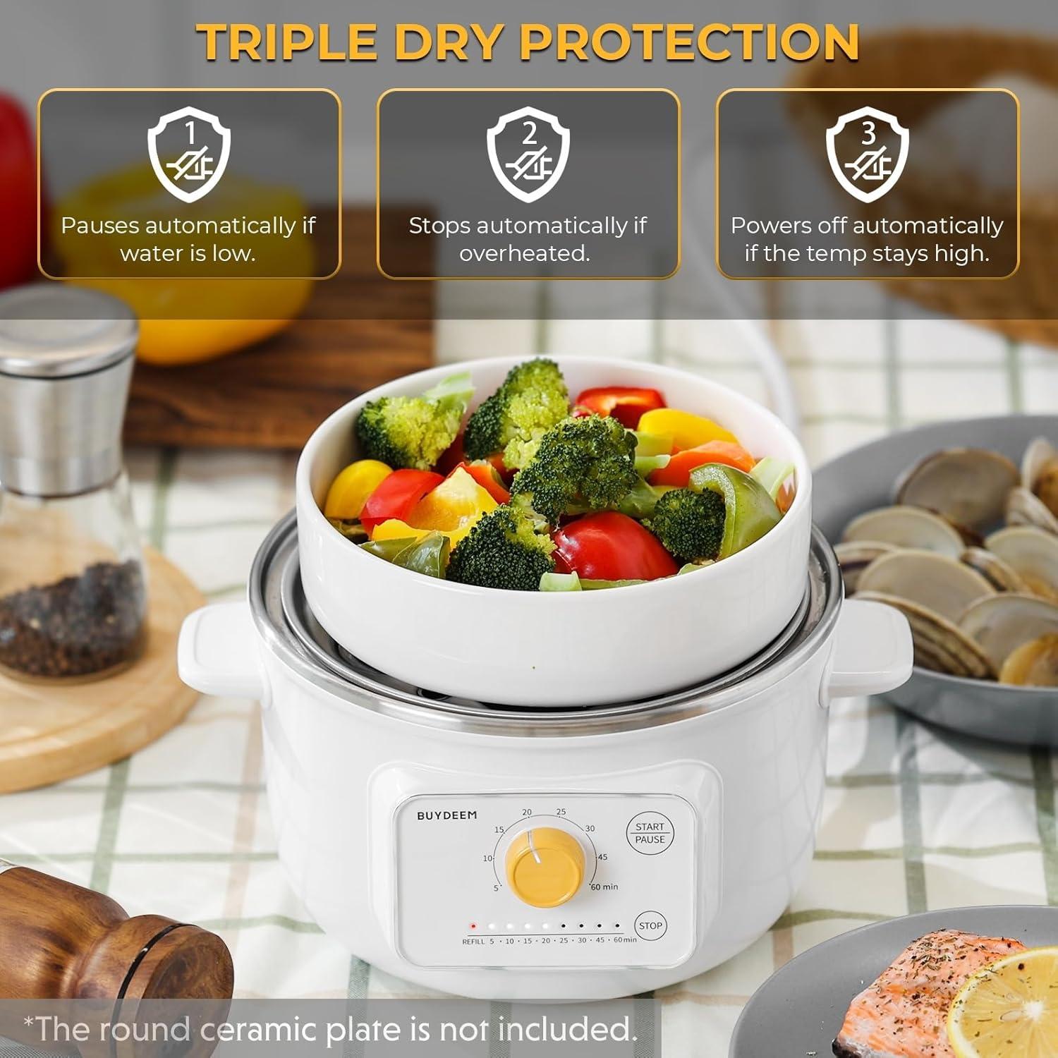 Vaporera Eléctrica BUYDEEM G32 1.6QT Acero Inoxidable