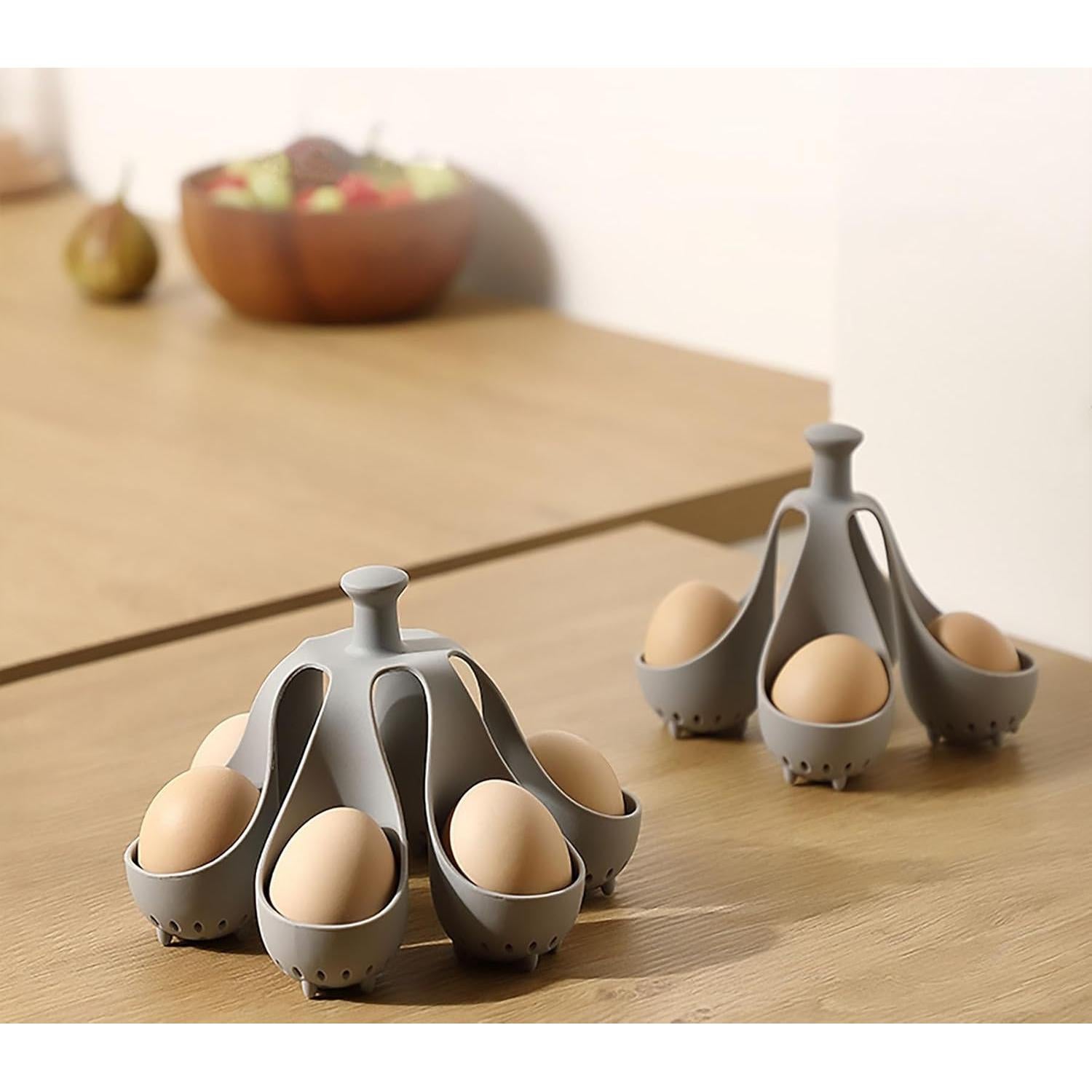 Cocedor de Huevos WIDVIH para 4 Huevos, Silicona Antideslizante