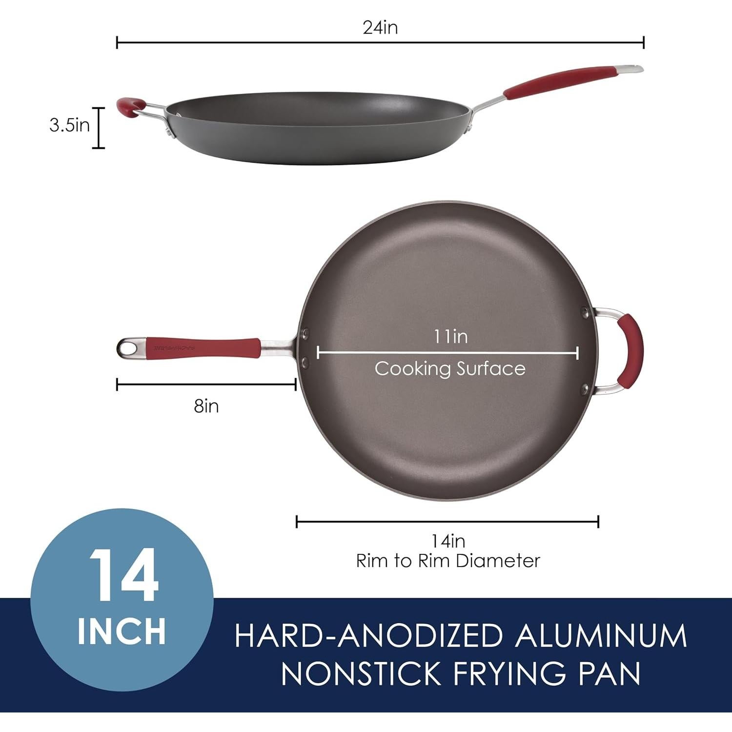Sartén Antiadherente Rachael Ray Cucina 35.56 cm con Asa Auxiliar