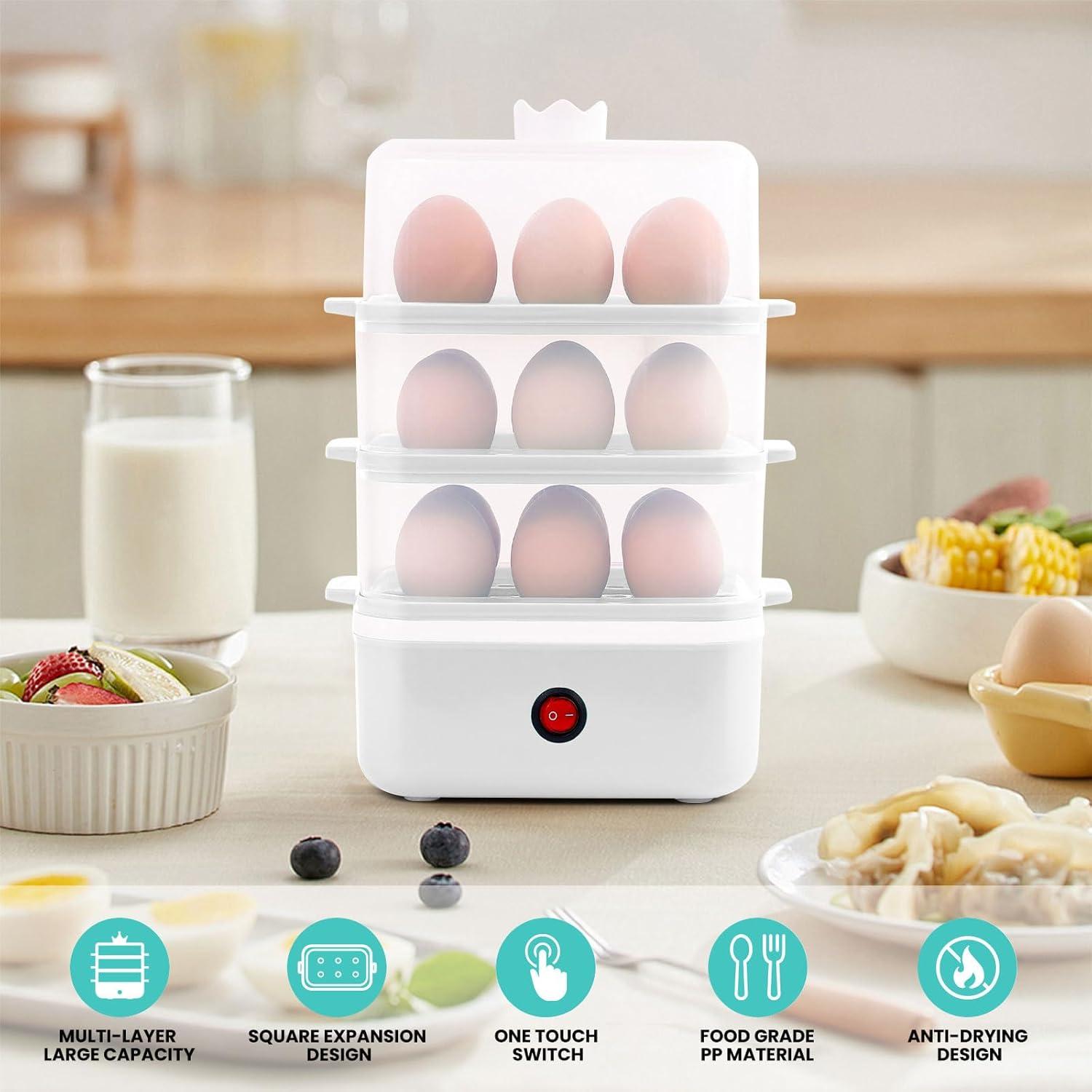 Cocedor de Huevos Eléctrico Yeatem ZDQ-1 para 18 Huevos