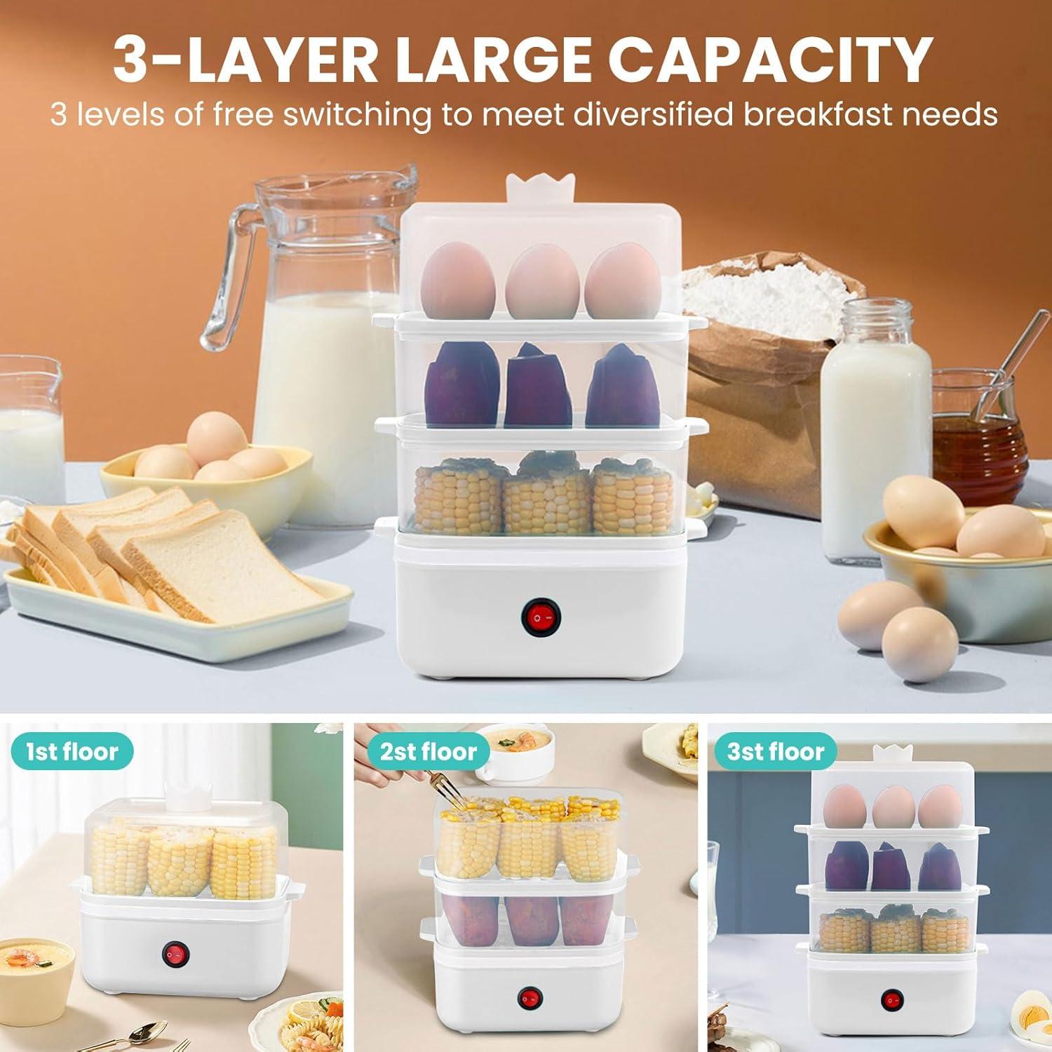 Cocedor de Huevos Eléctrico Yeatem ZDQ-1 para 18 Huevos