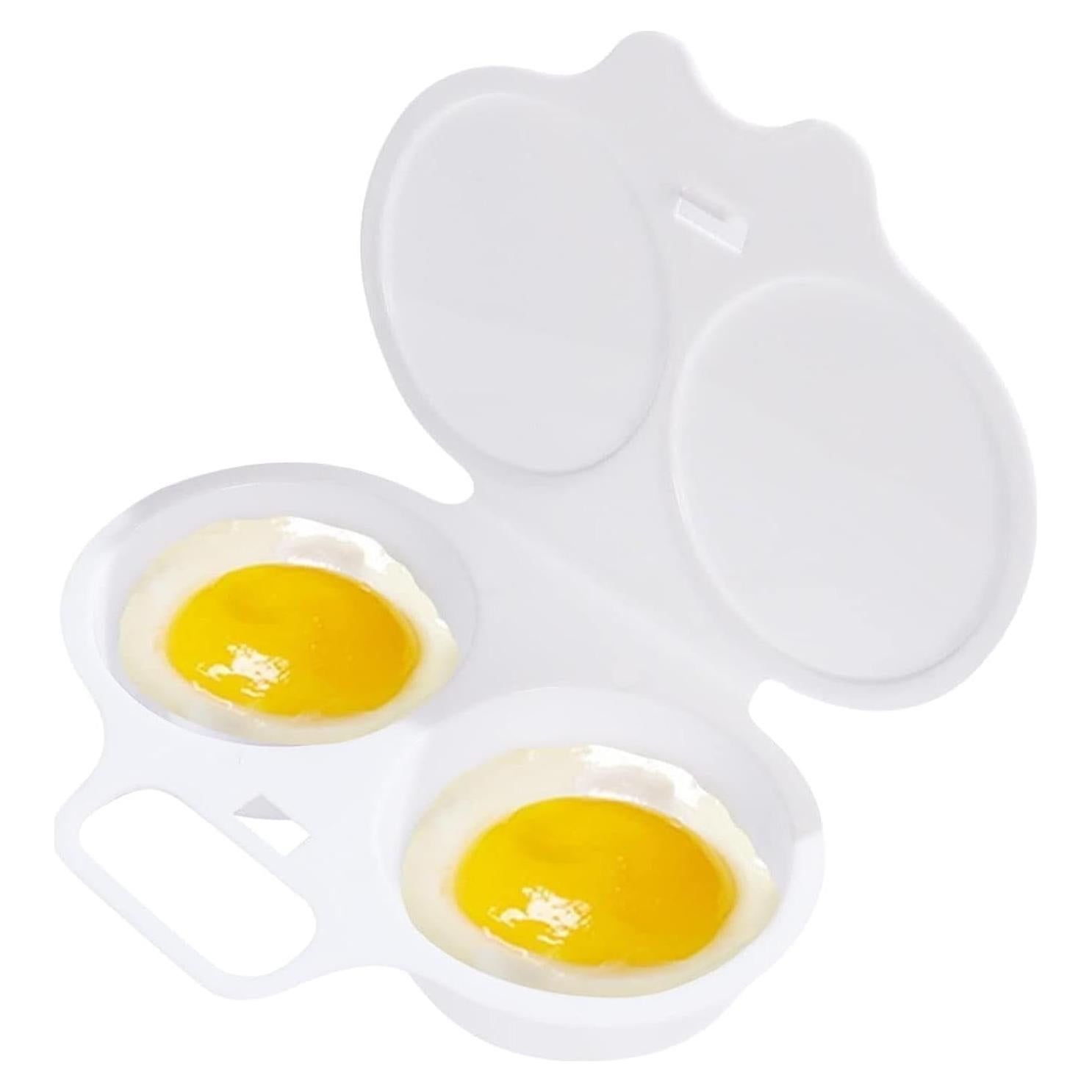 Poachador de Huevos Microondas Qintreesify 2 Cavidades Antiadherente