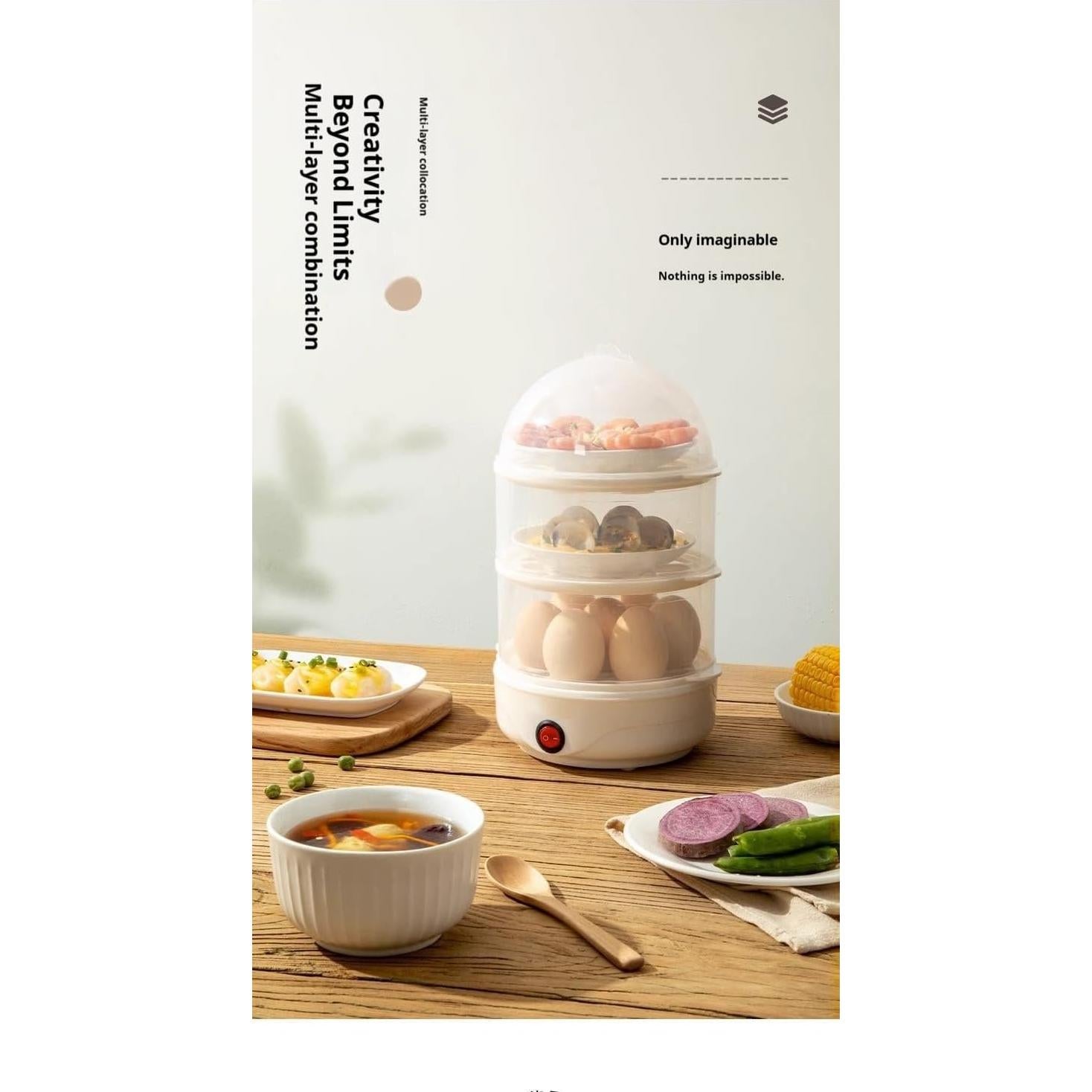 Cocedor de Huevos Eléctrico DeepCrush 14 Huevos Apagado Automático