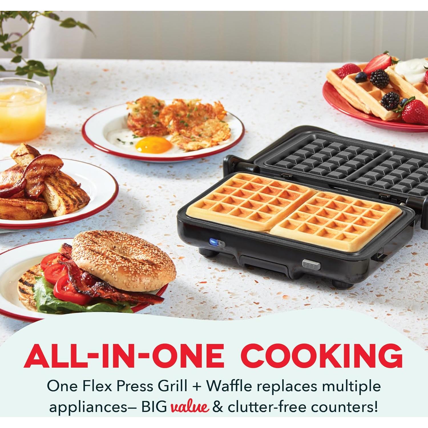Sistema de Grill y Waffle DASH Flex Press - Placas Removibles