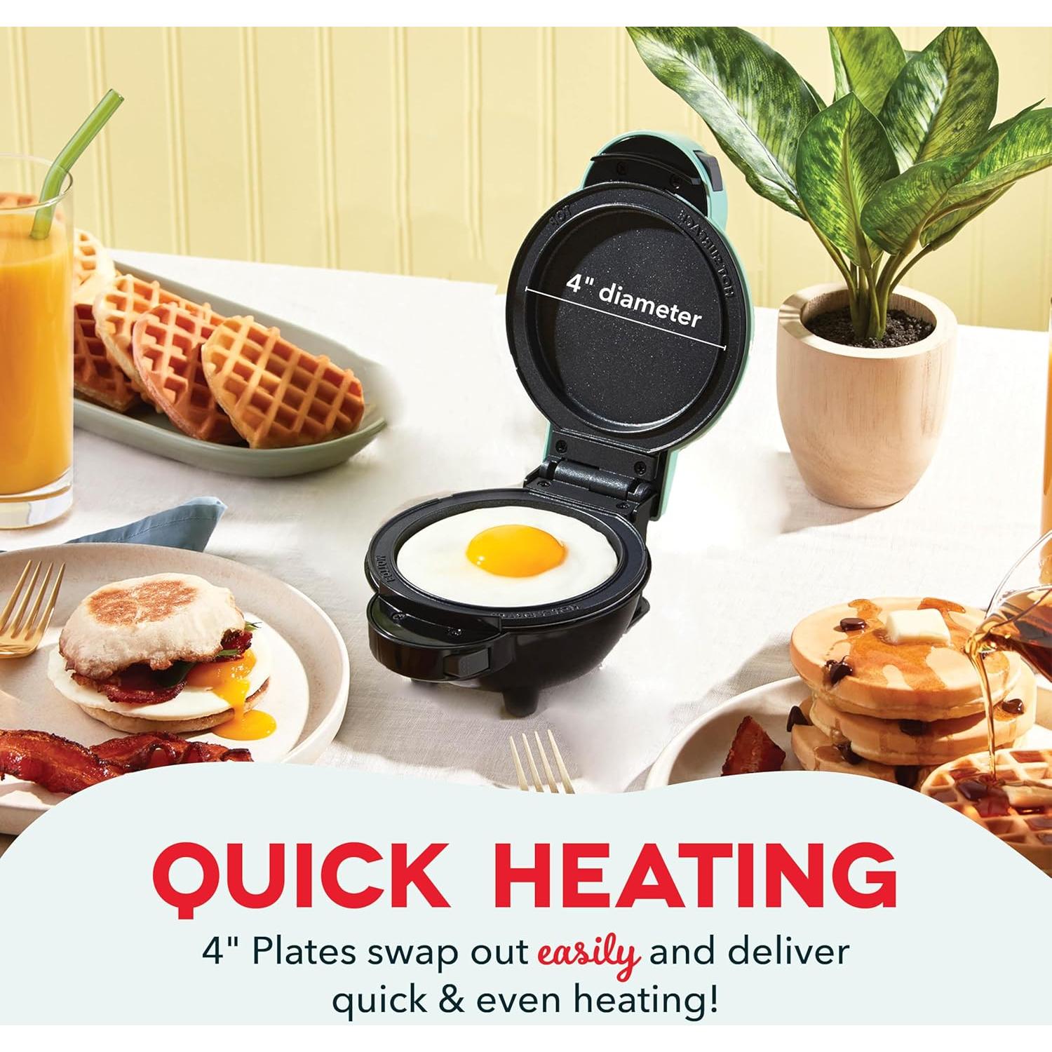 Placas de Waffle Desmontables DASH 4" Antiadherentes - Paquete de 2