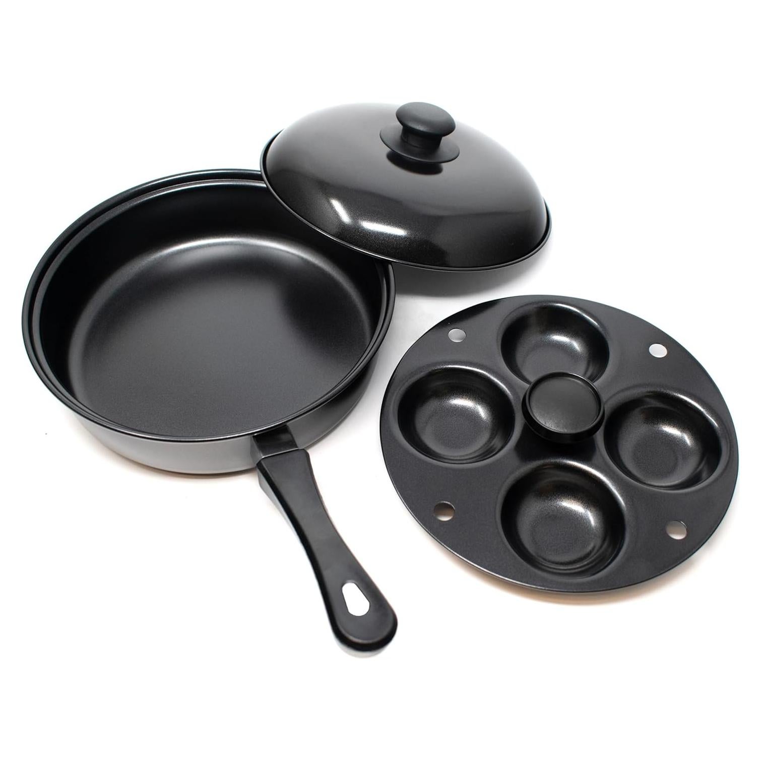 Sartén para Pochar Huevos Norpro 24 cm Antiadherente 4 Huevos