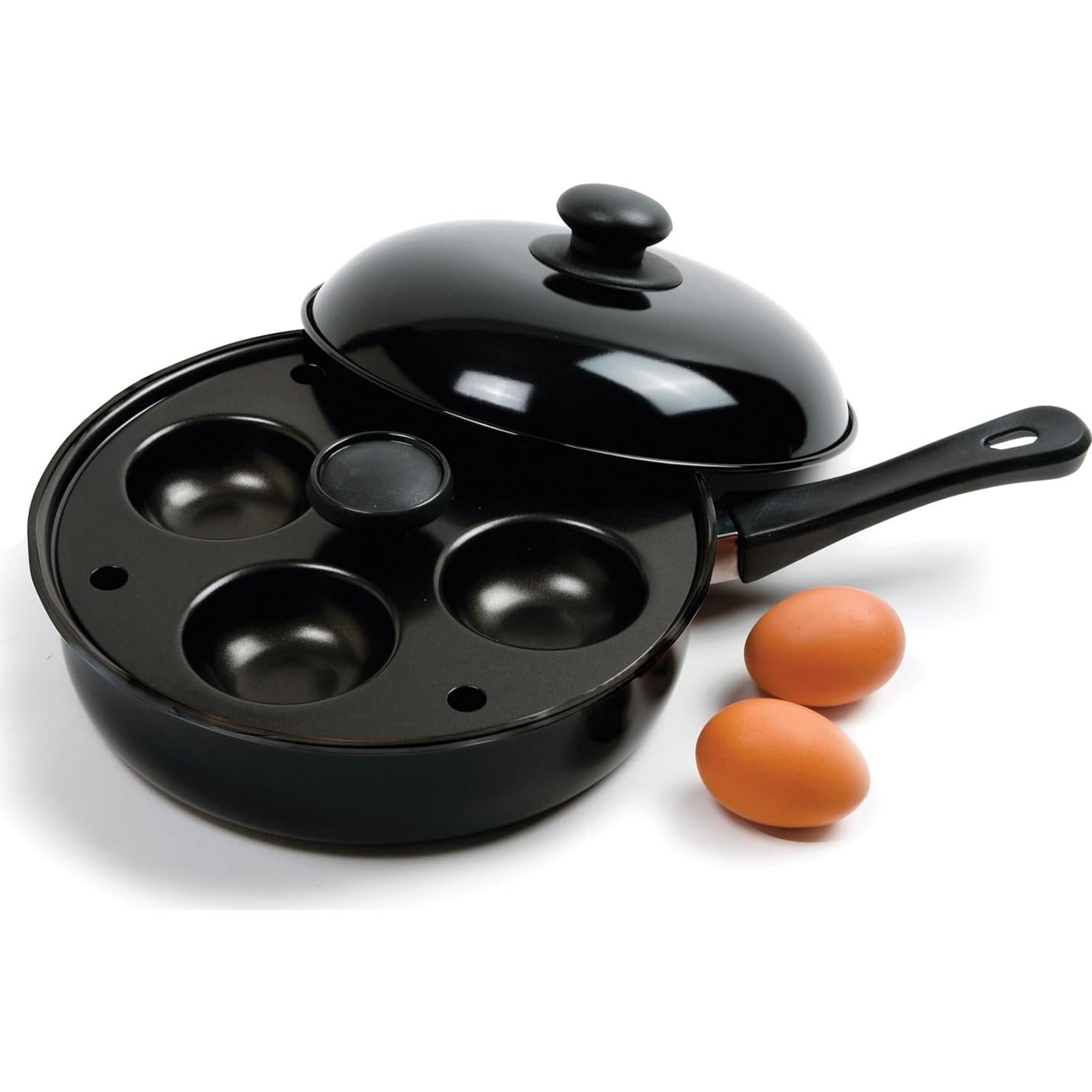 Sartén para Pochar Huevos Norpro 24 cm Antiadherente 4 Huevos