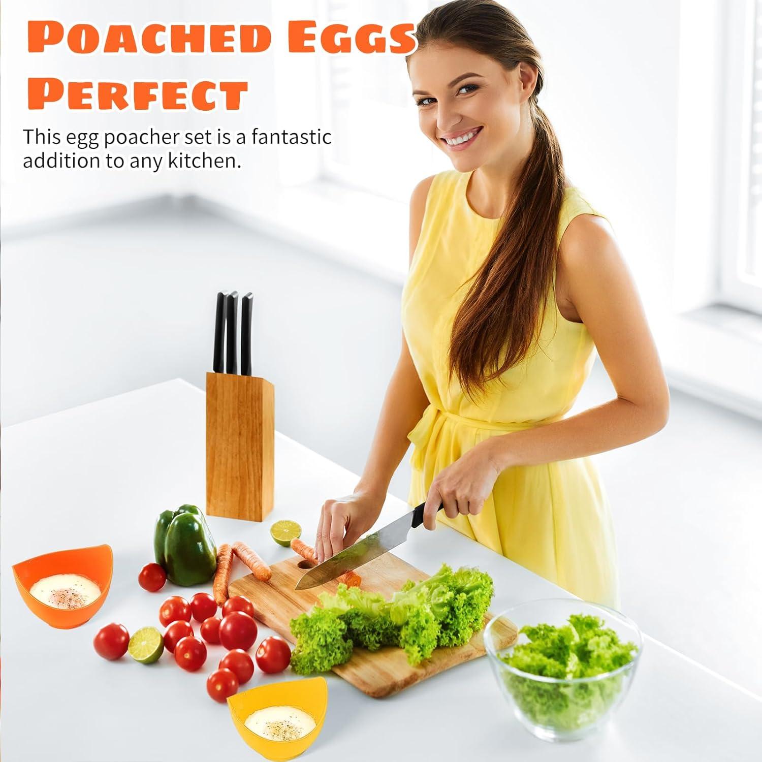 Escalfador de Huevos de Silicona LTWQLing - Paquete de 4, Antiadherente