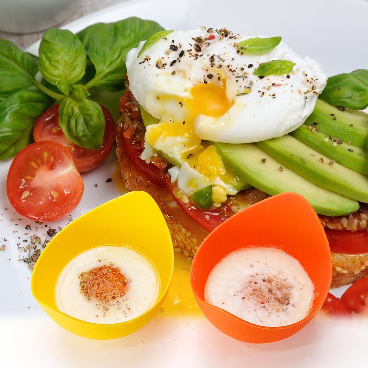 Escalfador de Huevos de Silicona LTWQLing - Paquete de 4, Antiadherente