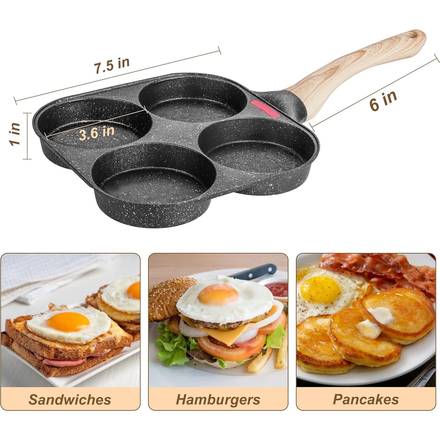 Sartén Antiadherente MyLifeUNIT para Freír 4 Huevos - 19 cm