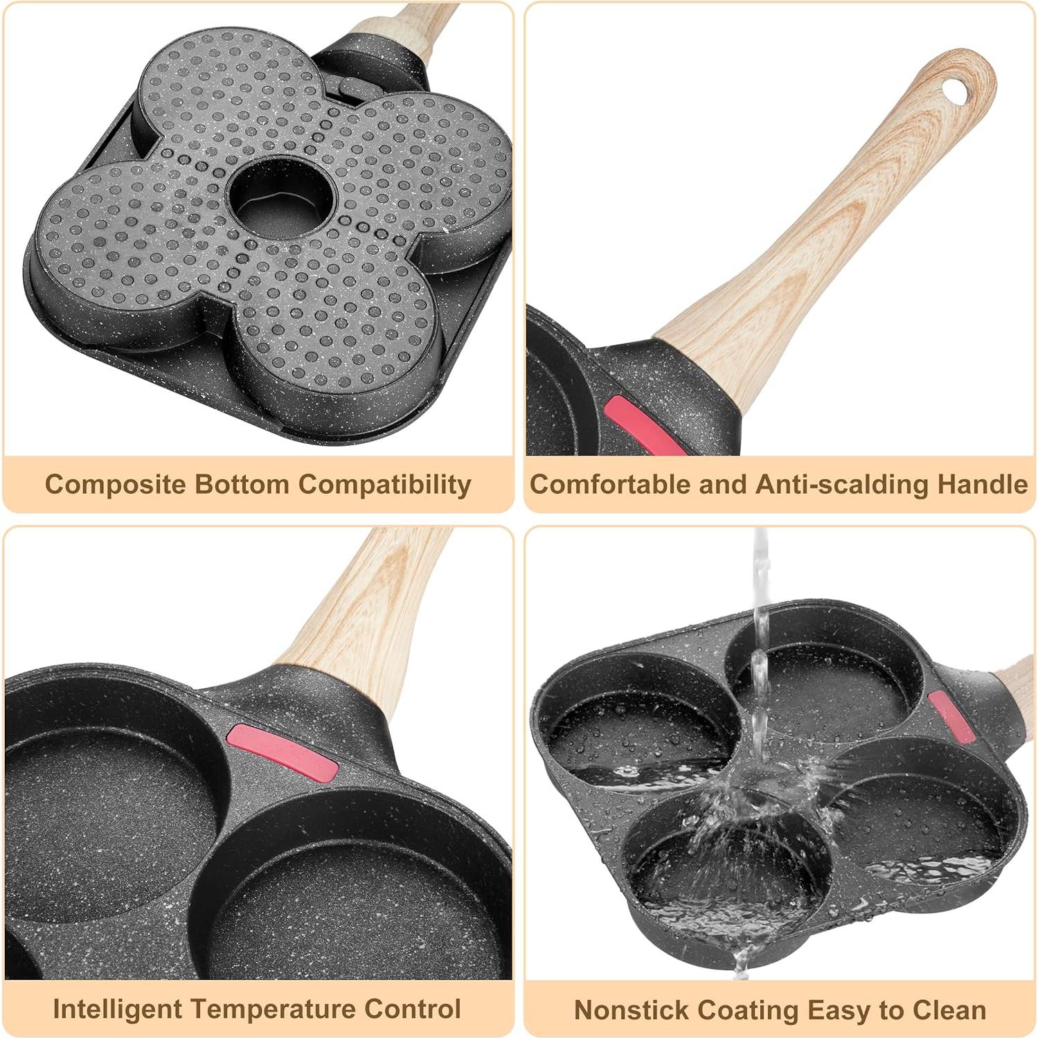 Sartén Antiadherente MyLifeUNIT para Freír 4 Huevos - 19 cm