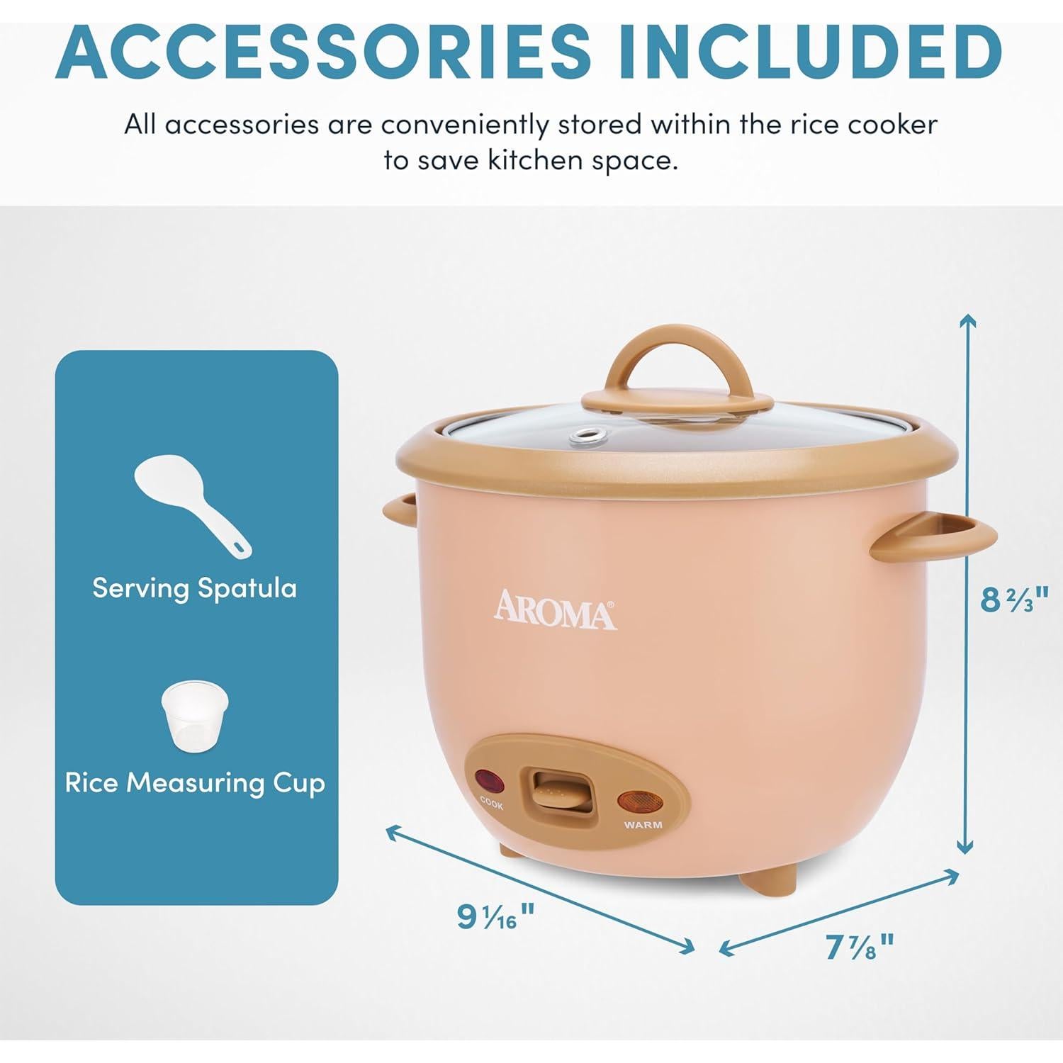 Olla de Arroz Eléctrica Aroma 6 Tazas Terracota 1.5L