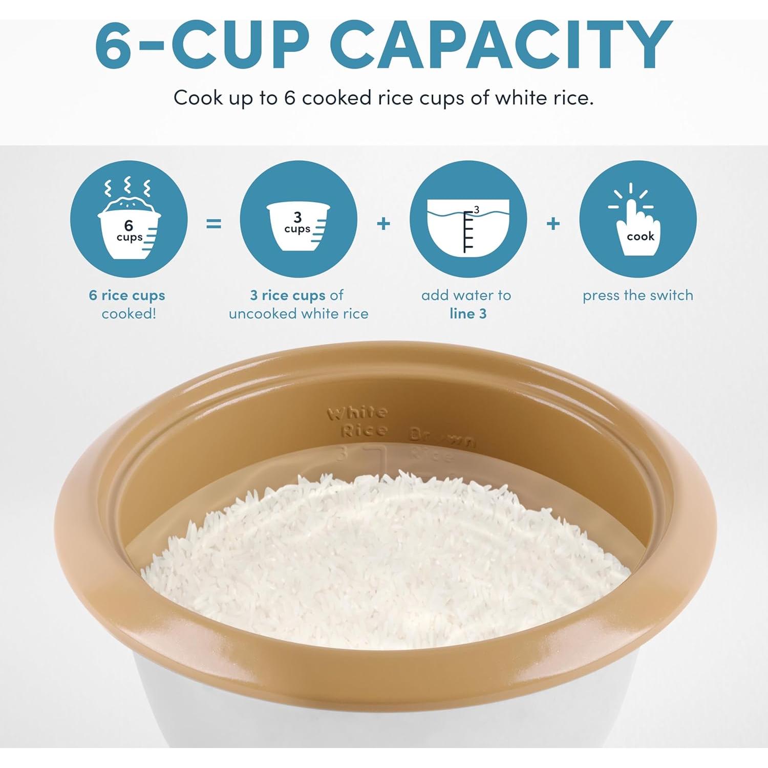 Olla de Arroz Eléctrica Aroma 6 Tazas Terracota 1.5L