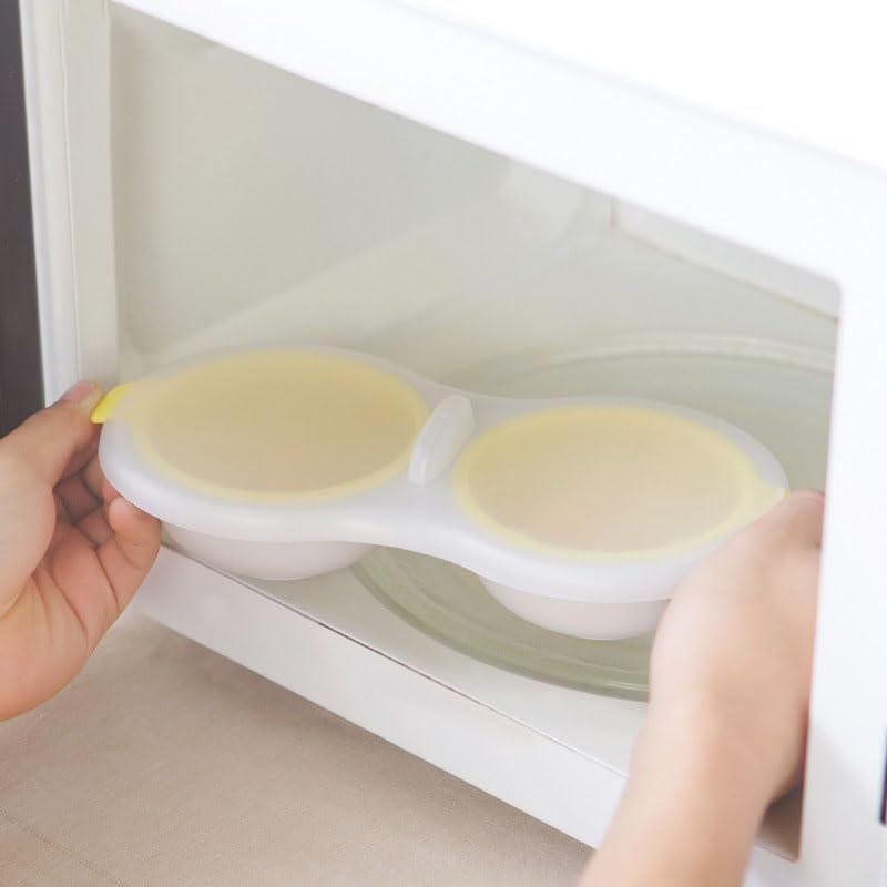 Cocedor de Huevos en Microondas 2 Huevos Amarillo Antiadherente