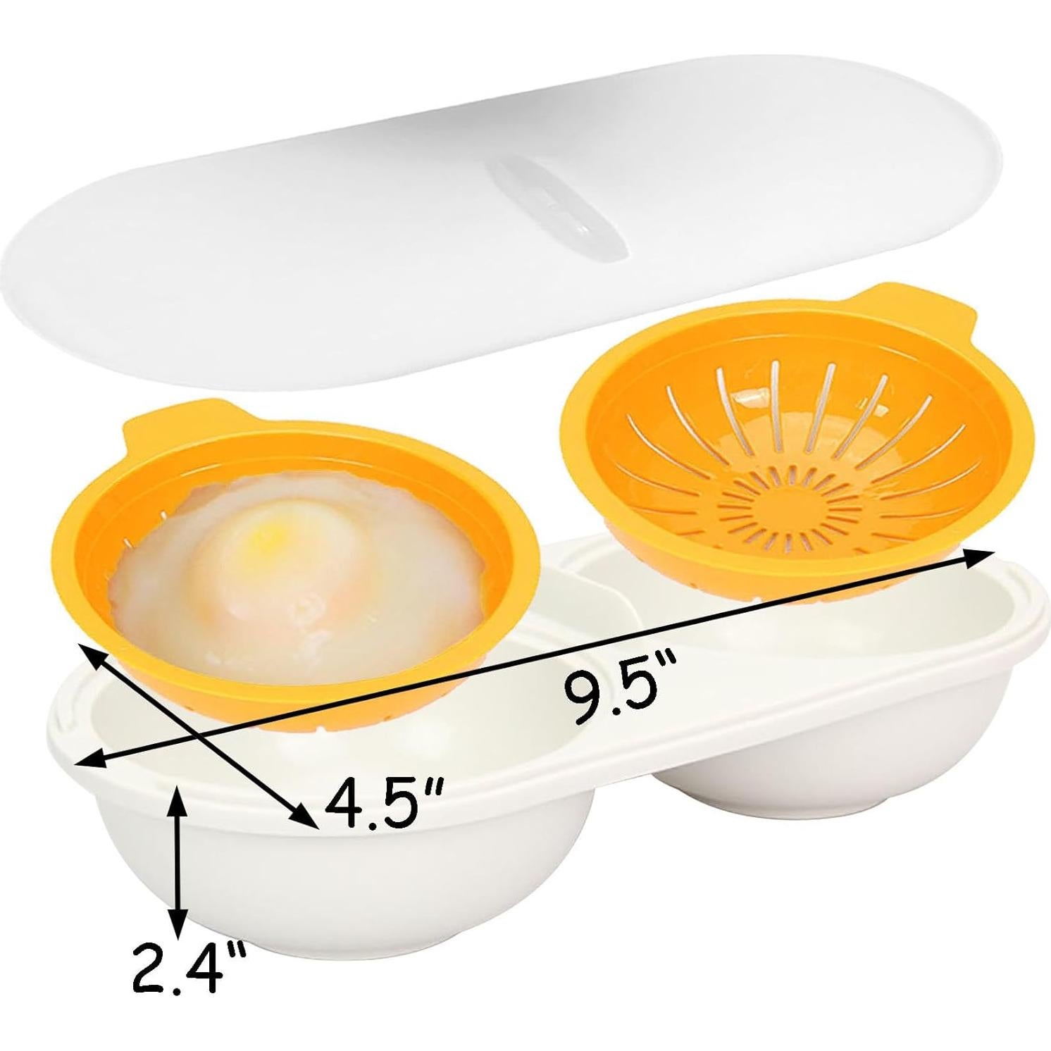 Cocedor de Huevos en Microondas 2 Huevos Amarillo Antiadherente