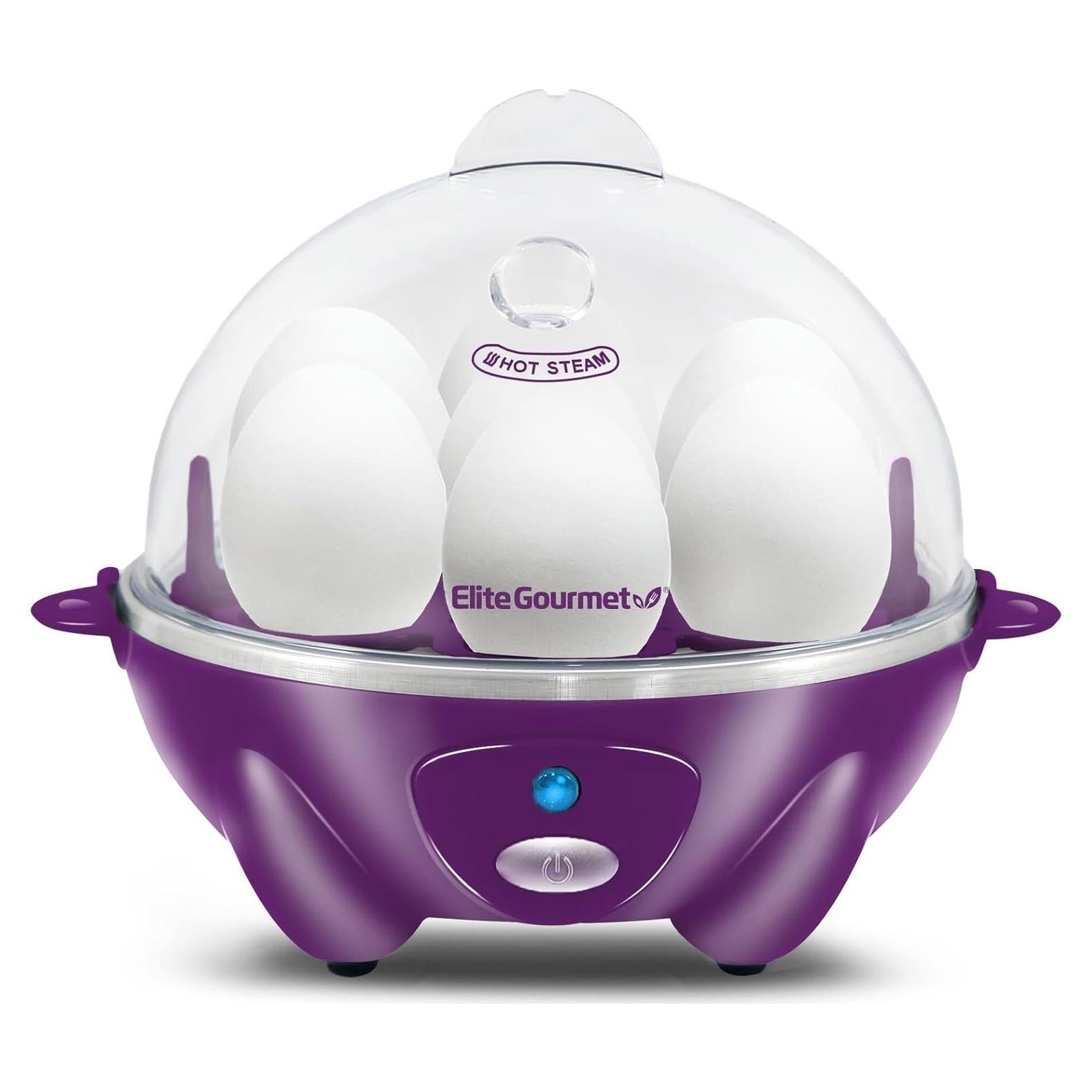Hervidor Eléctrico de Huevos Elite Gourmet EGC007P, 7 Huevos, Morado