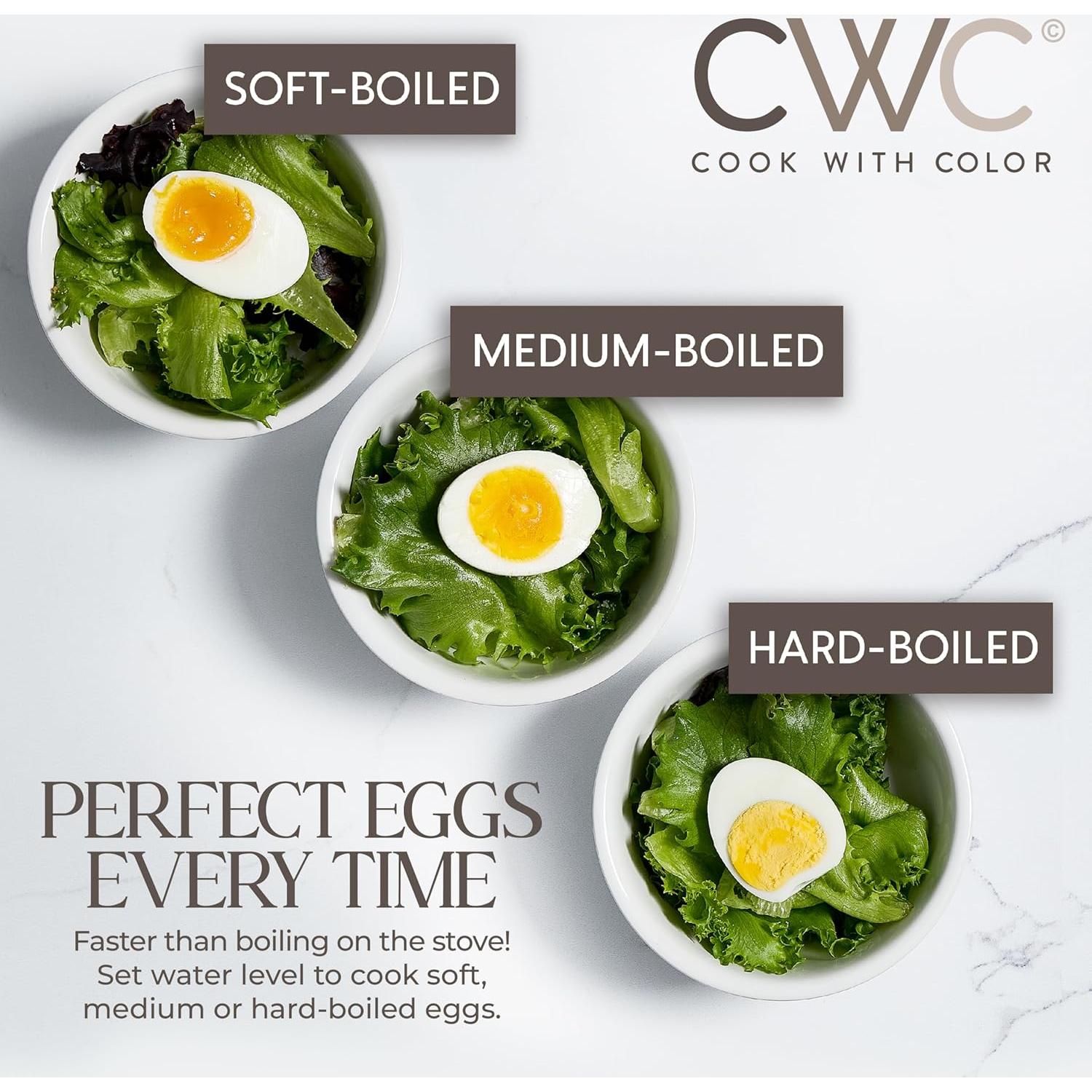 Cocedor de Huevos Eléctrico COOK WITH COLOR Doble Capa 350W