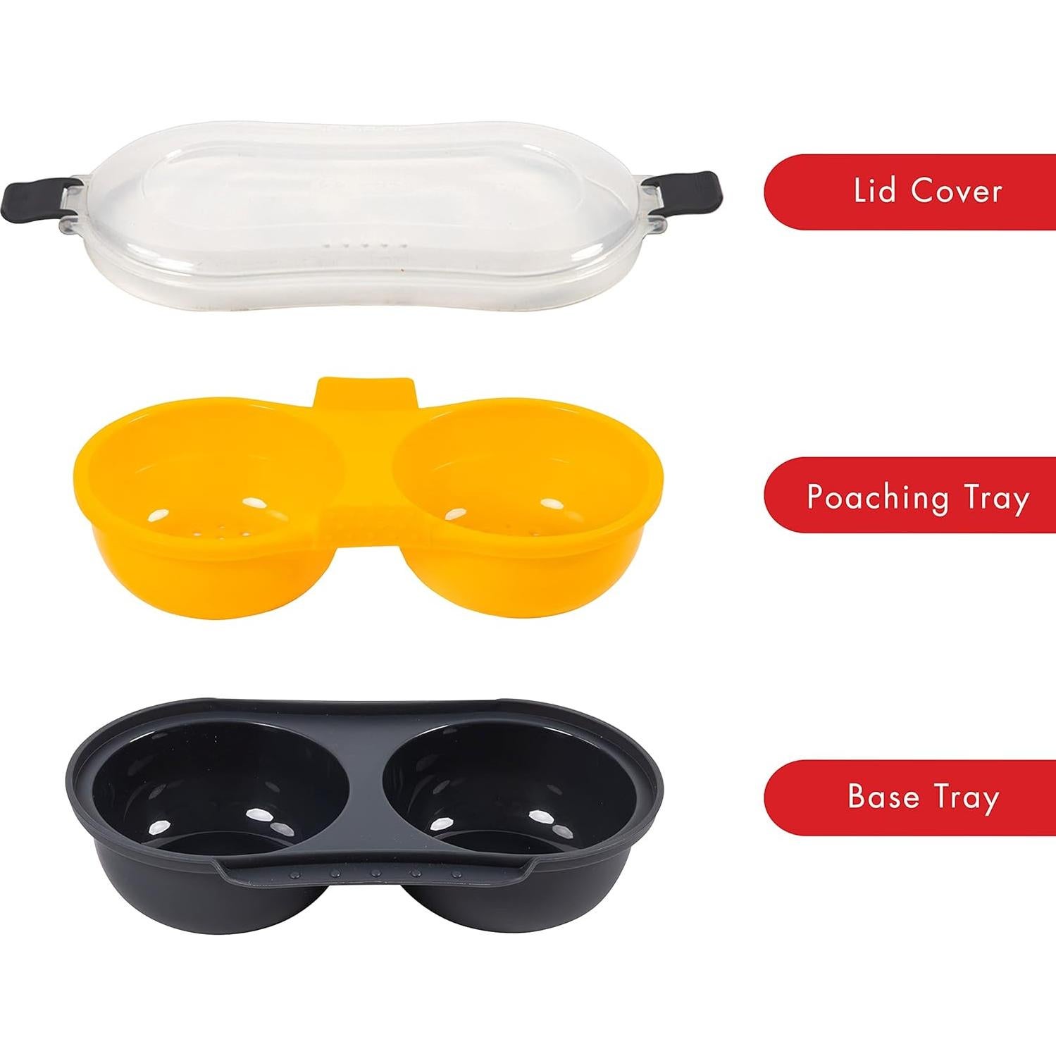 Cocinador de Huevos Dexas Duo Microondas 2 en 1 Libre BPA