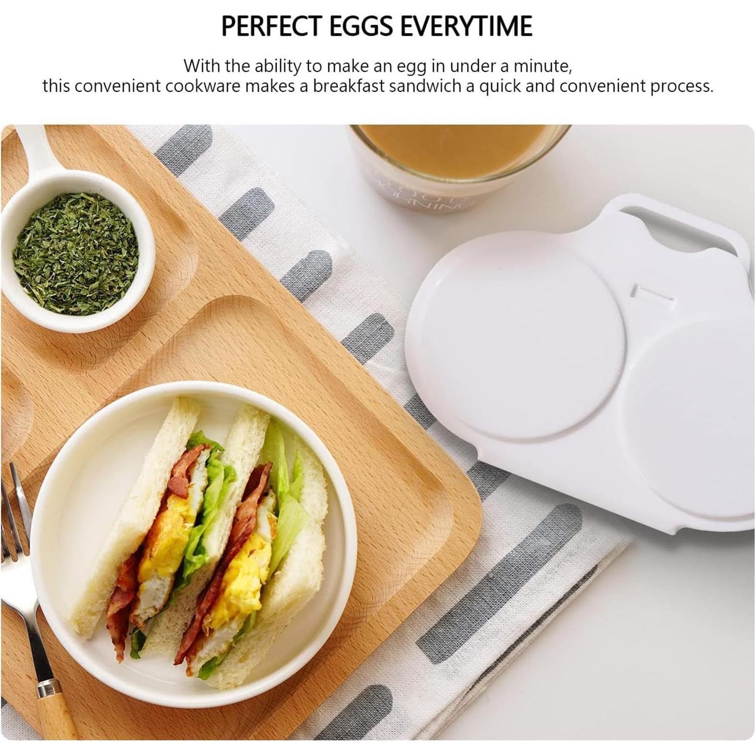 Poachador de Huevos WLngtv Antiadherente 2 Cavidades Microondas