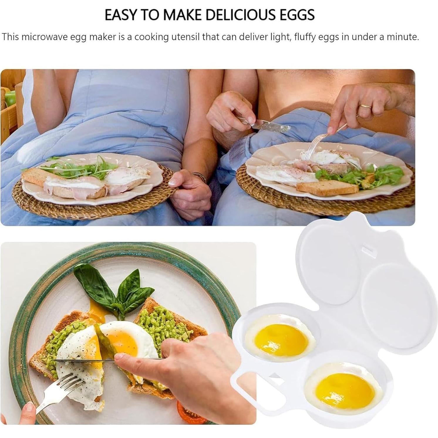 Poachador de Huevos Microondas GANPUB 2 Cavidades Antiadherente