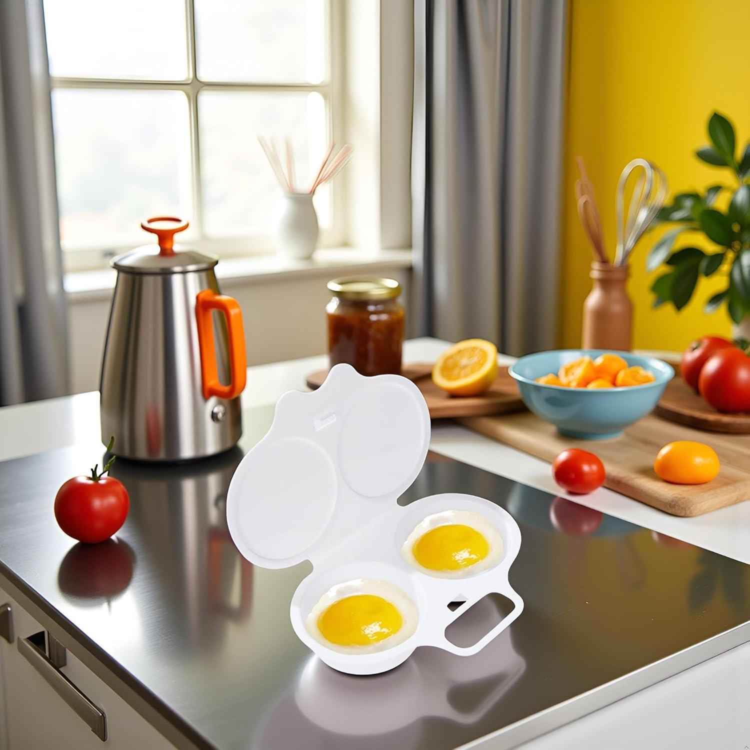 Poachador de Huevos Microondas GANPUB 2 Cavidades Antiadherente