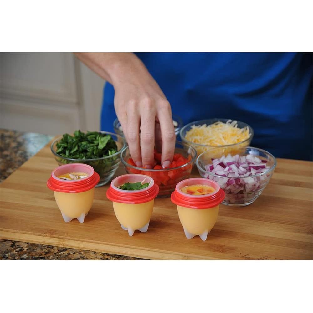 Cocinero de Huevos Egglettes - 4 Tazas de Silicona Antiadherente