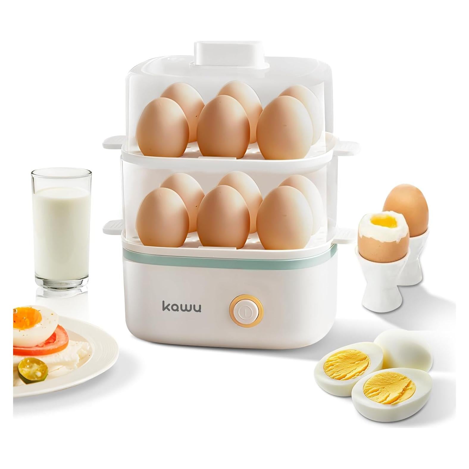 Cocedor de Huevos Eléctrico Kawu para 12 Huevos con Apagado Automático