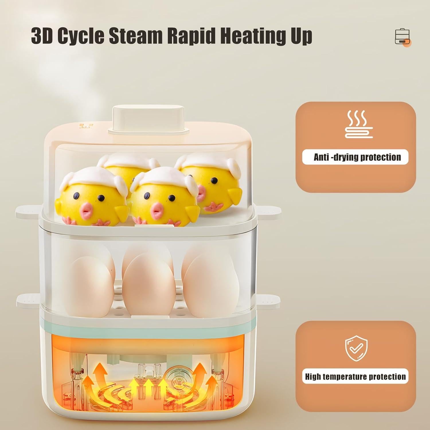 Cocedor de Huevos Eléctrico Kawu para 12 Huevos con Apagado Automático