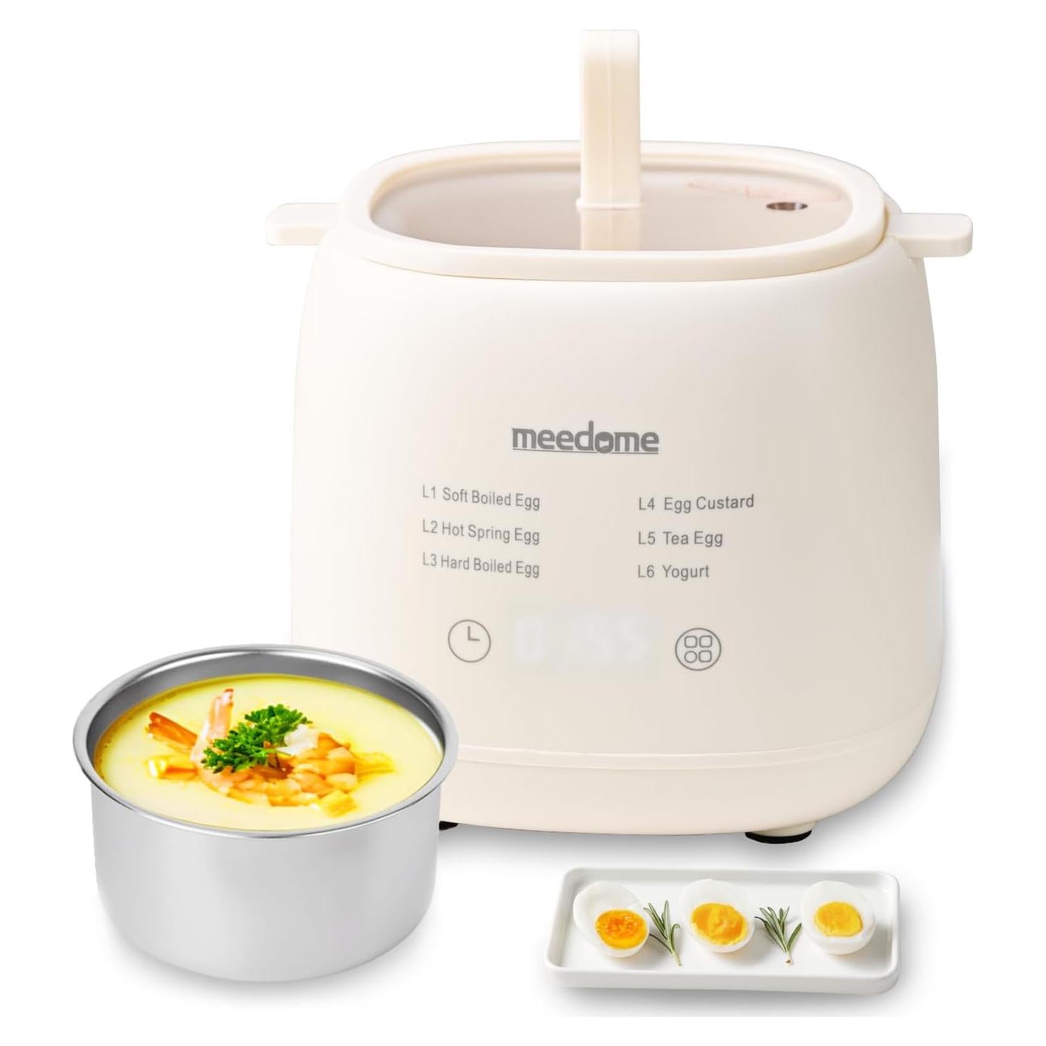 Cocedor de Huevos Eléctrico Meedome 6-en-1 Acero Inoxidable