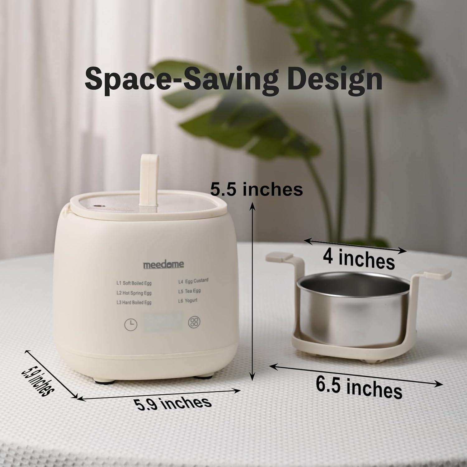 Cocedor de Huevos Eléctrico Meedome 6-en-1 Acero Inoxidable