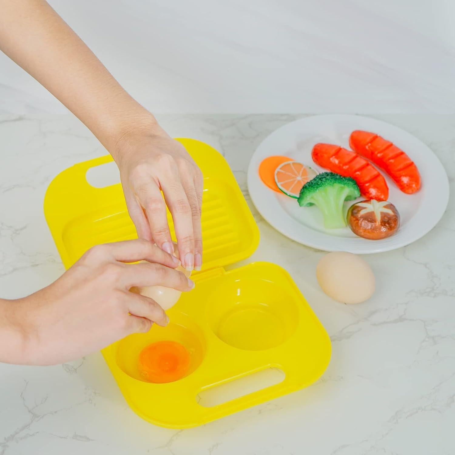 Cocinador de Huevos Microondas JANKOW Amarillo Apto Lavavajillas