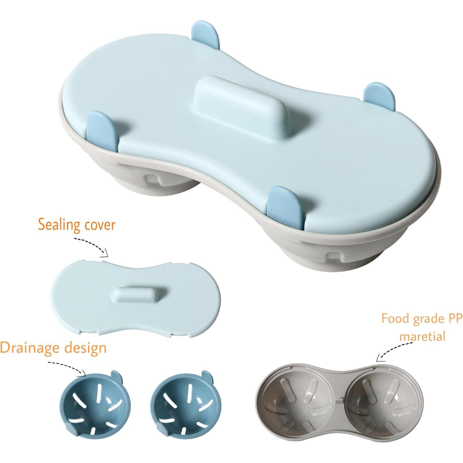 Cocinador de Huevos de Microondas NOOTAZ 2 Cavidades Azul Claro